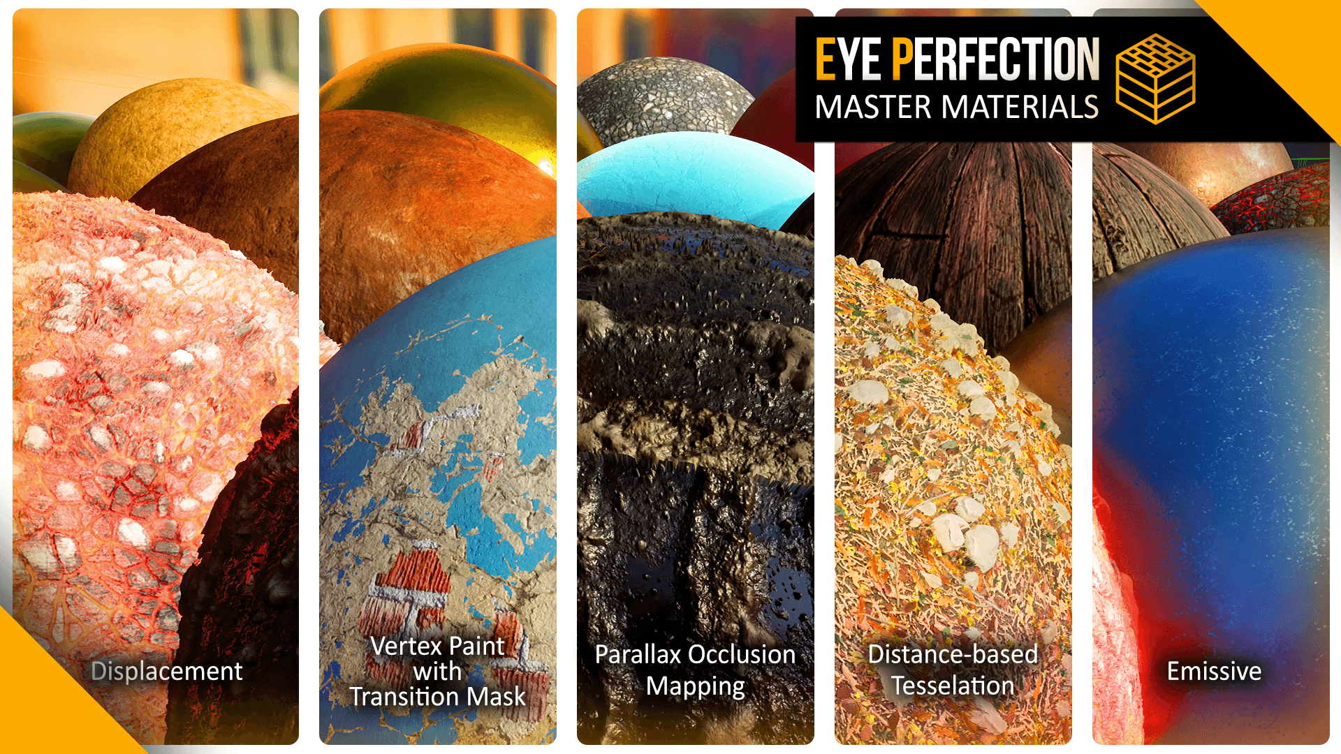 高清写实通用常见主材质贴花合集 虚幻4 ue4 EP Master Materials