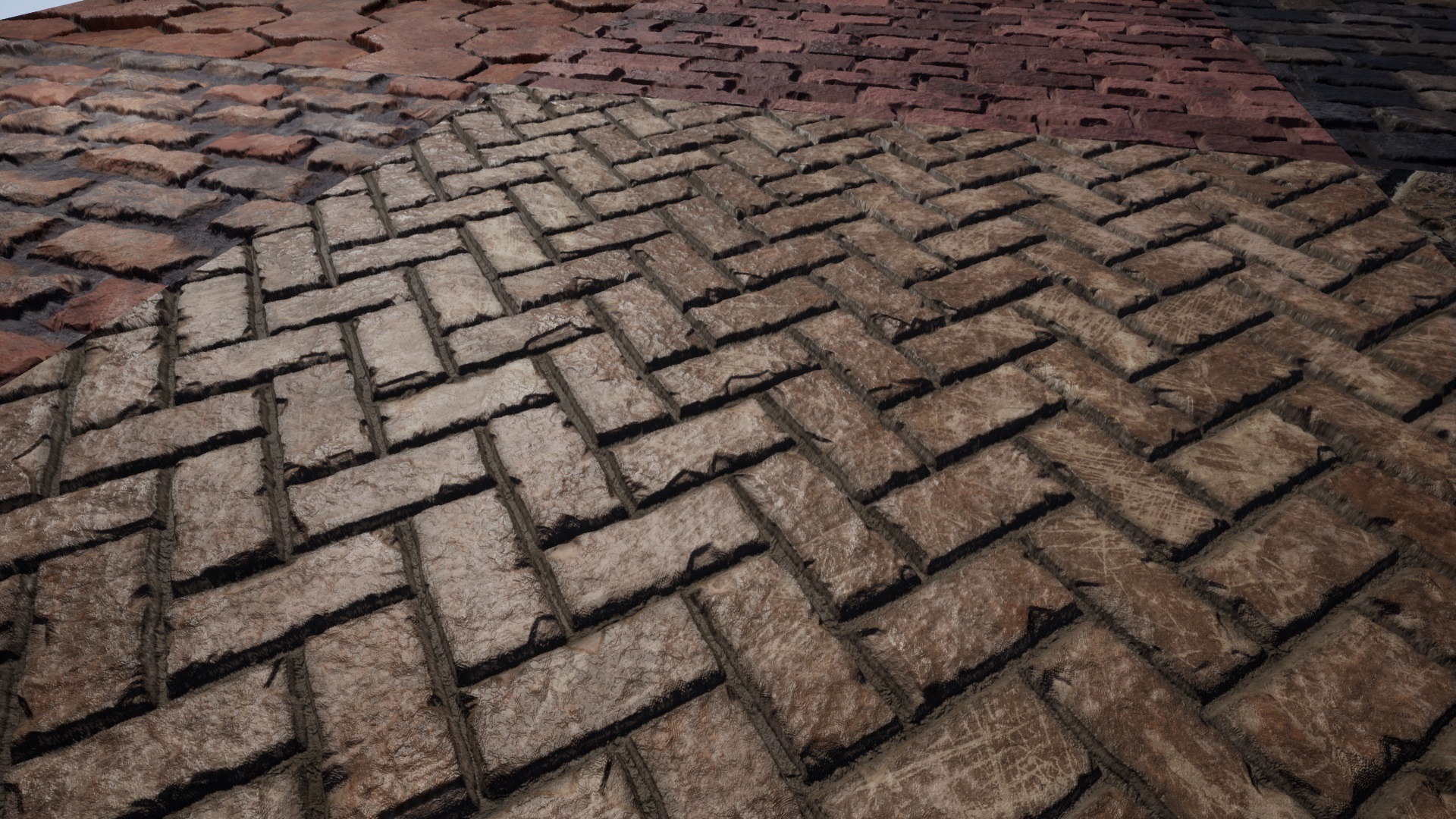 Parallax Occlusion Brick 虚幻4 UE4 道路 乡村 砖路 铺装 材质插图2