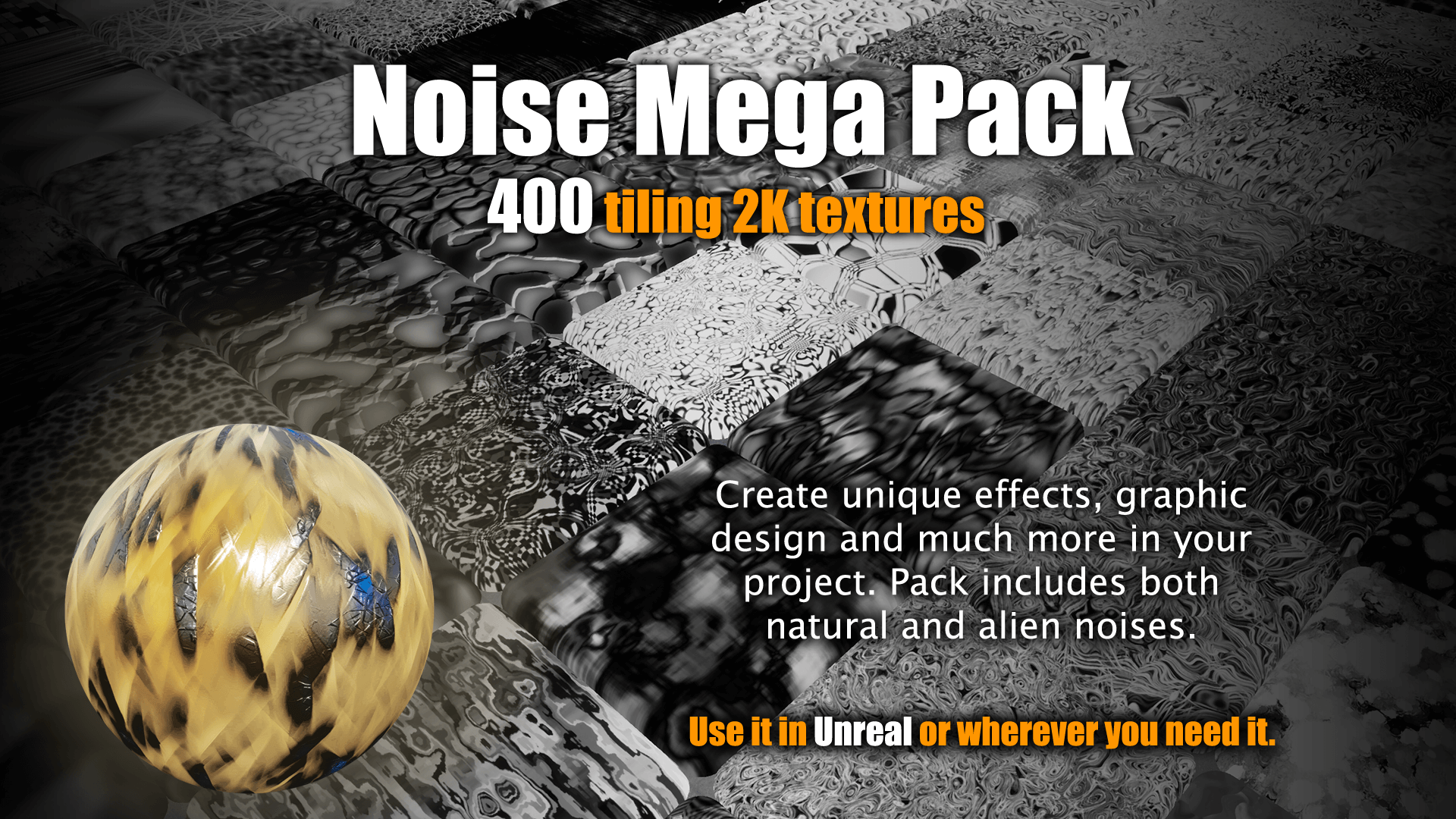 噪波 扰动 贴图 大全 虚幻4 UE4 400 Noise Texture Mega Pack插图2