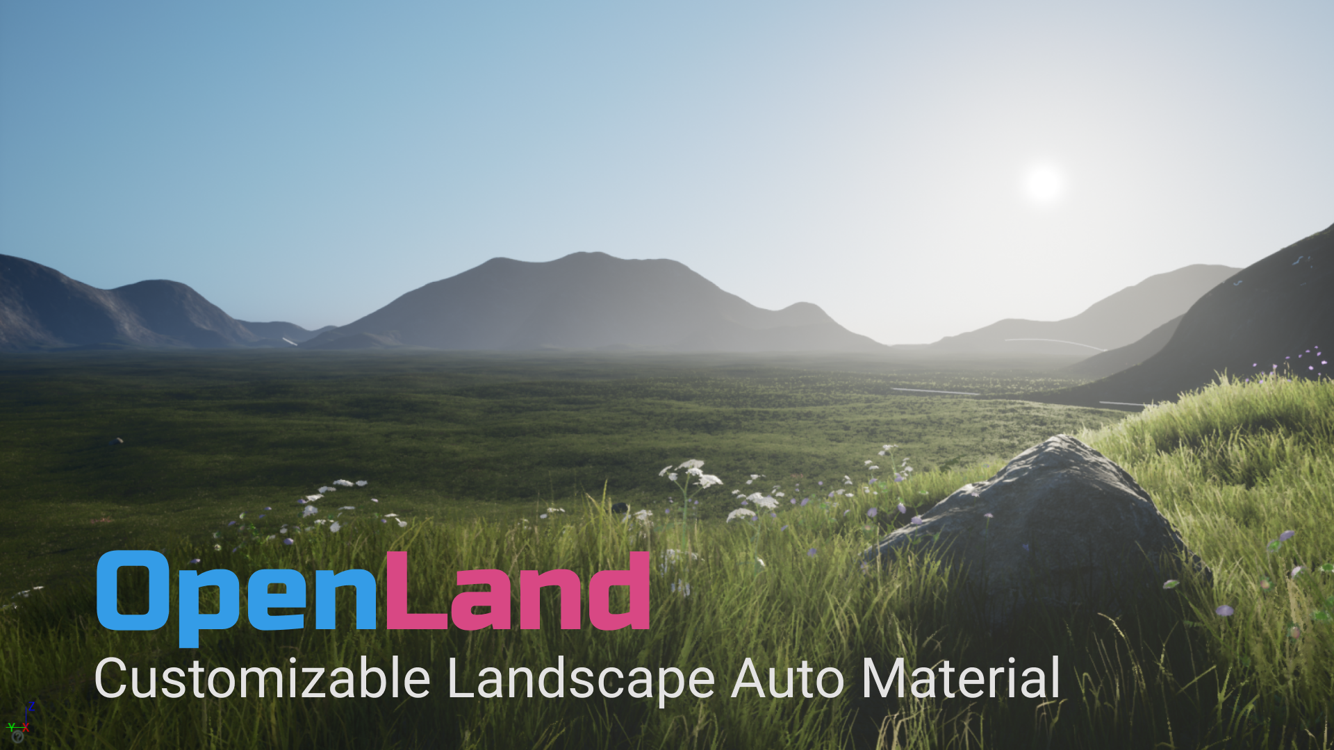 草原山地地貌自适应地形材质 虚幻4 ue4 OpenLand Customizable