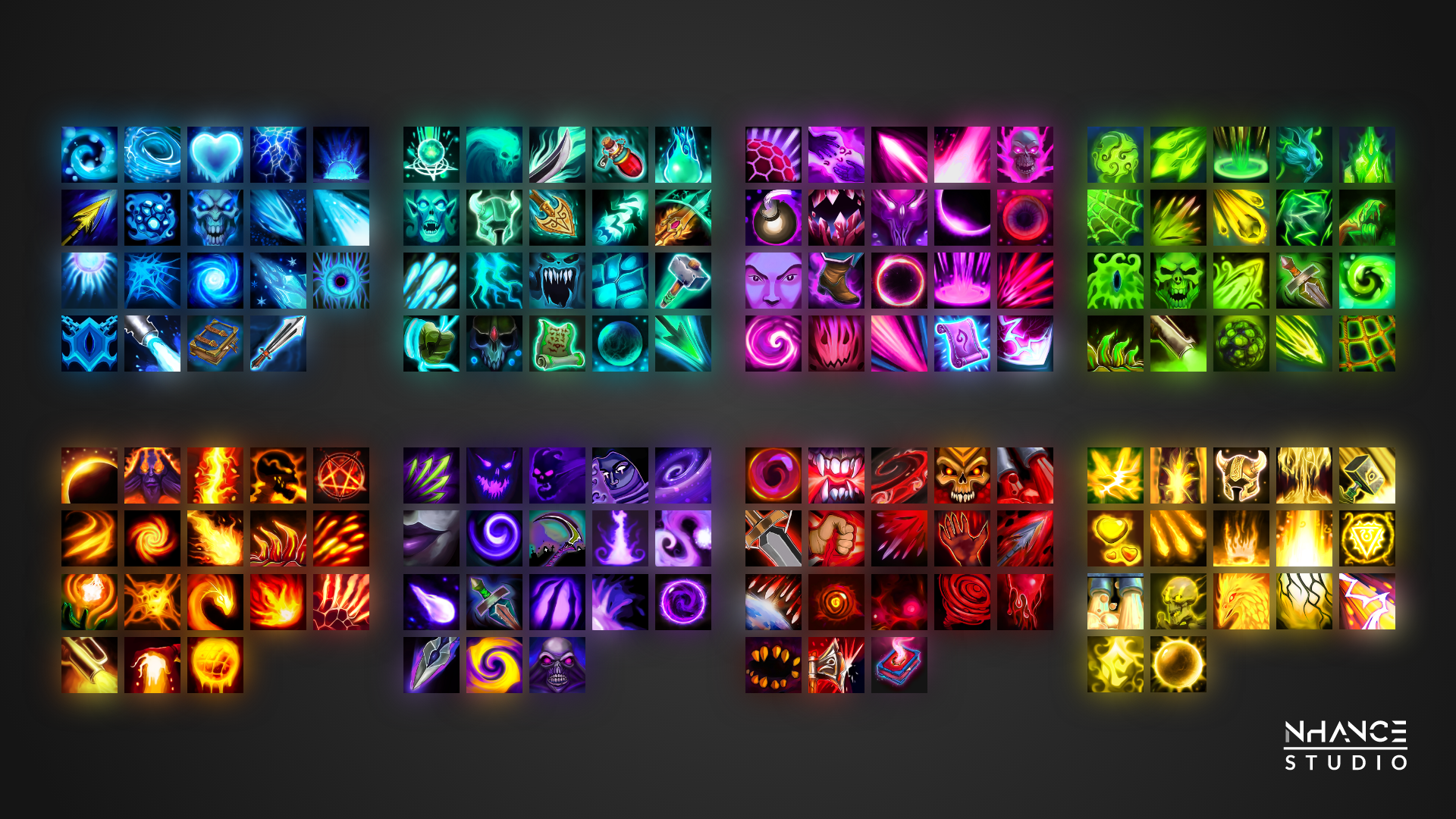 奇幻 游戏 技能 图标 材质 虚幻4 UE4 Fantasy Spell Icons Pack