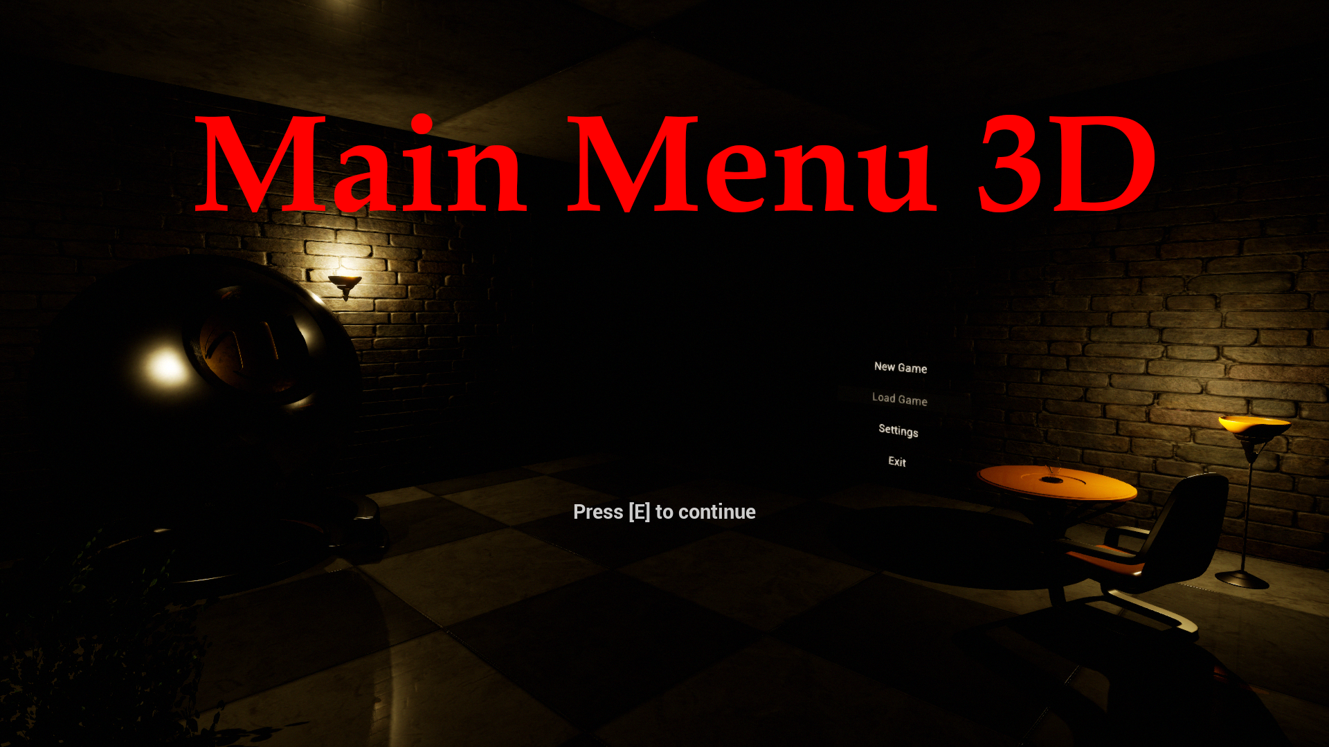 3d 主菜单 蓝图 模板 用户界面 虚幻4 UE4 Main Menu 3D