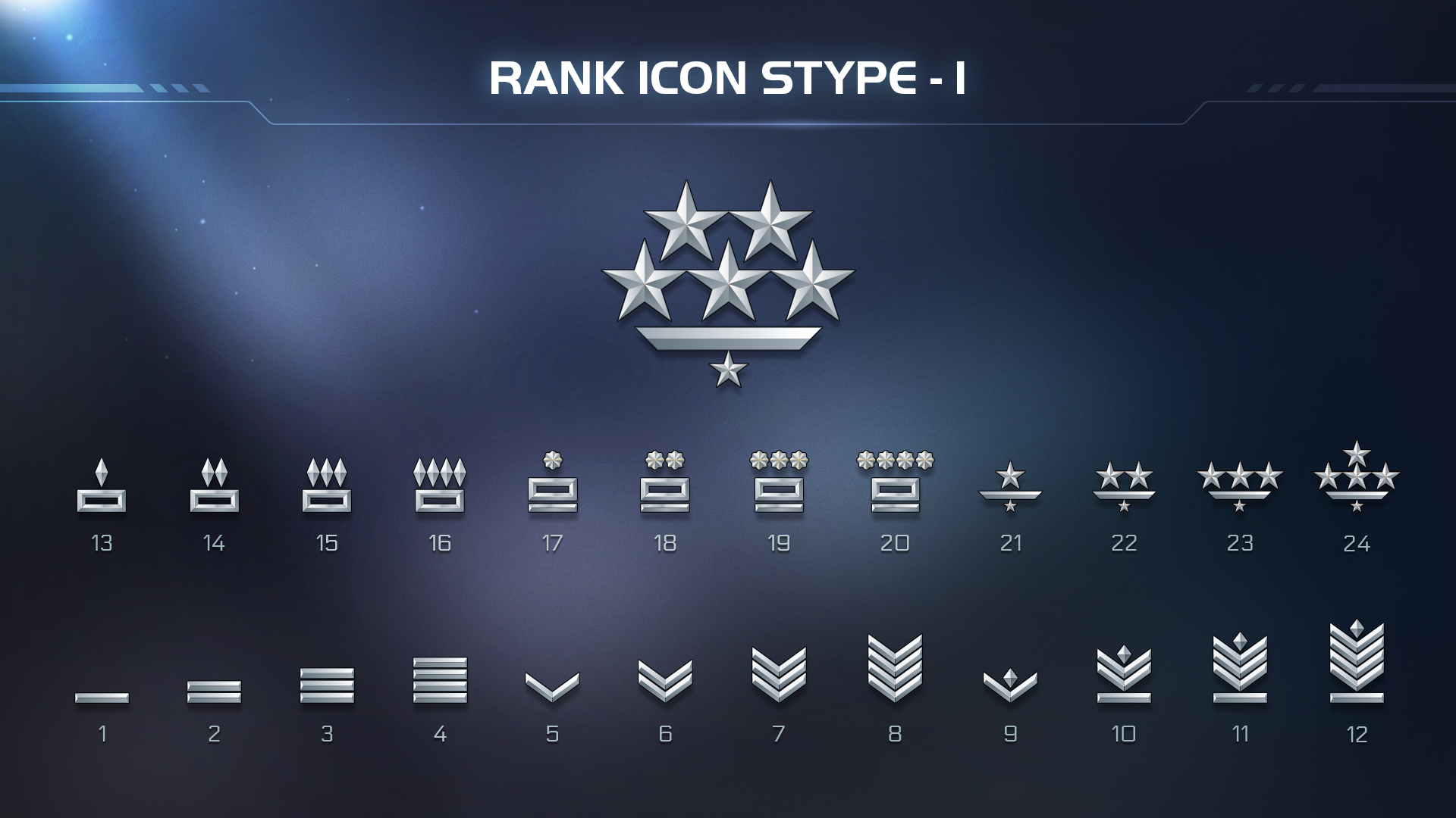 军衔等级段位标志图标贴图 虚幻4 ue4 2D Icons 150 Space Rank插图3