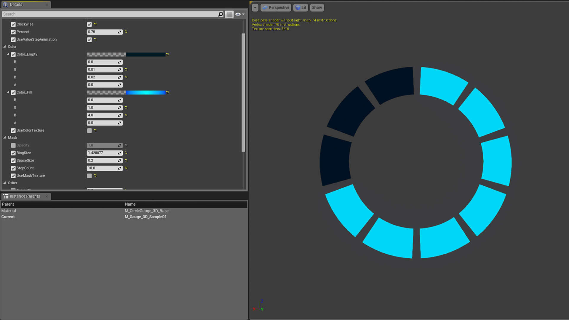 Circle Gauge Master Material 虚幻4 UE4 动态 读条 材质 UI