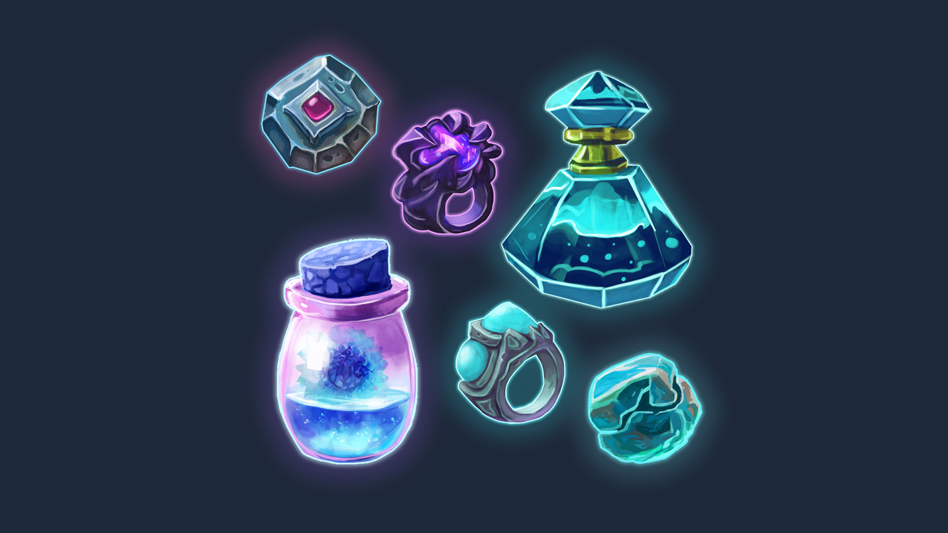 卡通 魔法 物品 图标 材质 虚幻4 UE4 Stylized Magic Icons Pack插图2