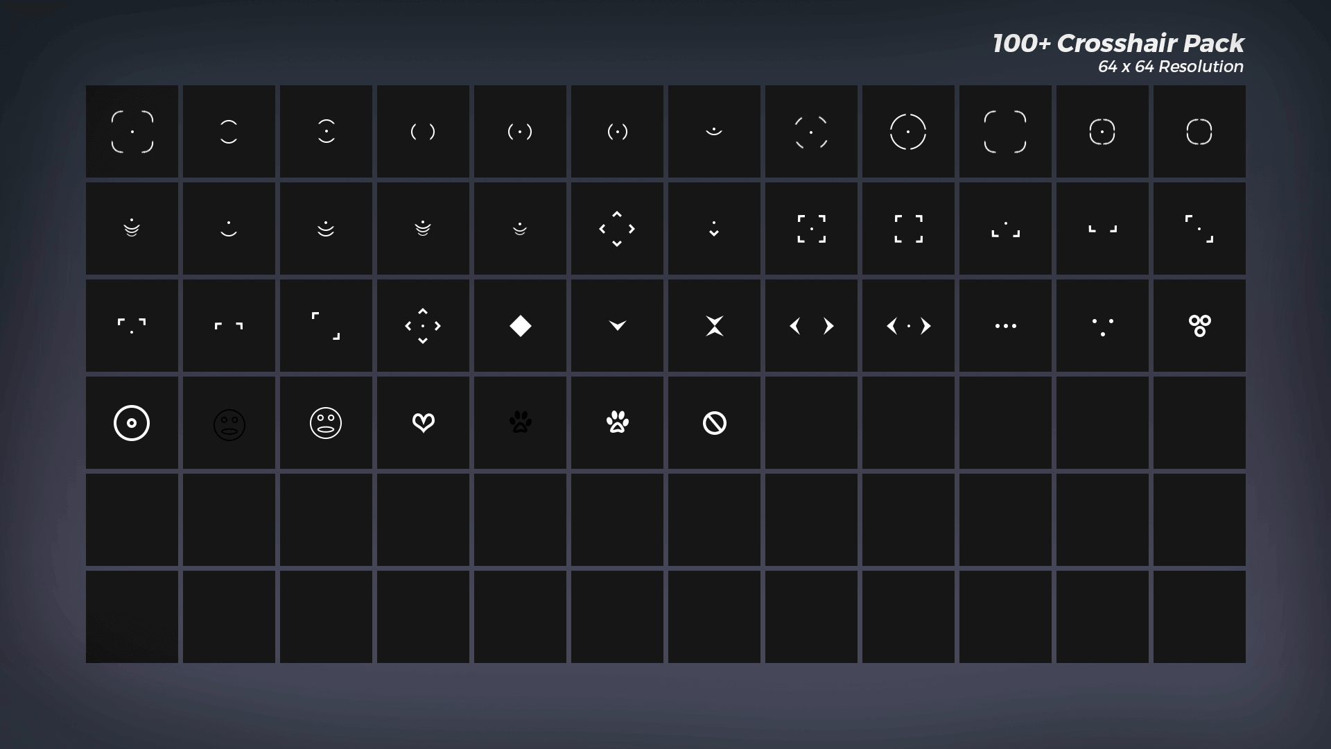 准星 瞄准 狙击 纹理 材质 虚幻4 UE4 100 Crosshairs Pack插图1