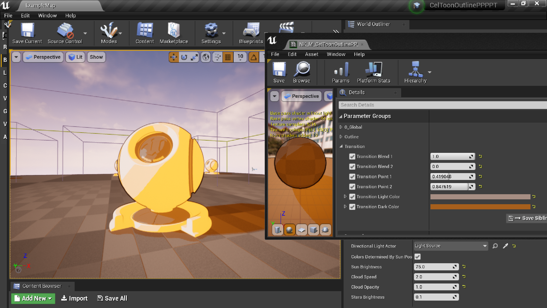 卡通素描动漫风格描边后处理材质 虚幻4 ue4 Cel Toon Outline插图9