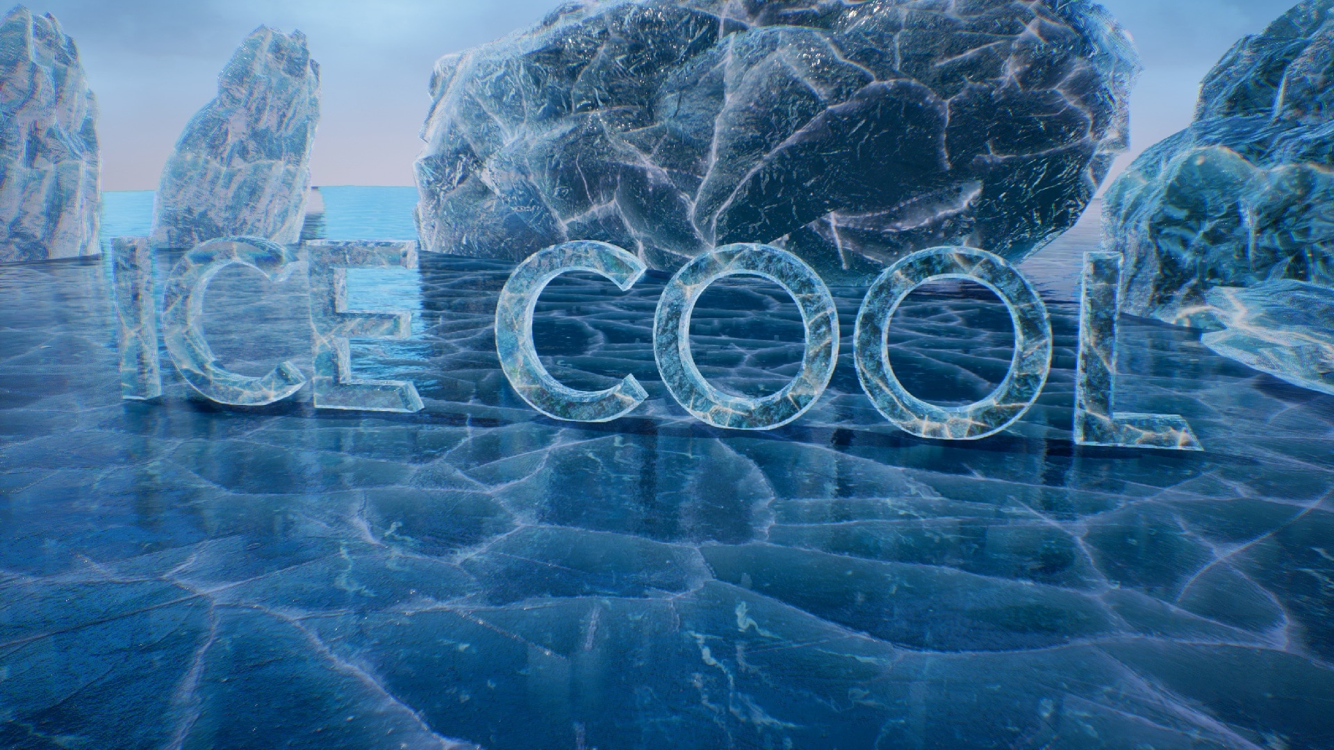 Ice Cool 虚幻4 UE4 酷炫 冰冻 人类 冰柱 材质 场景