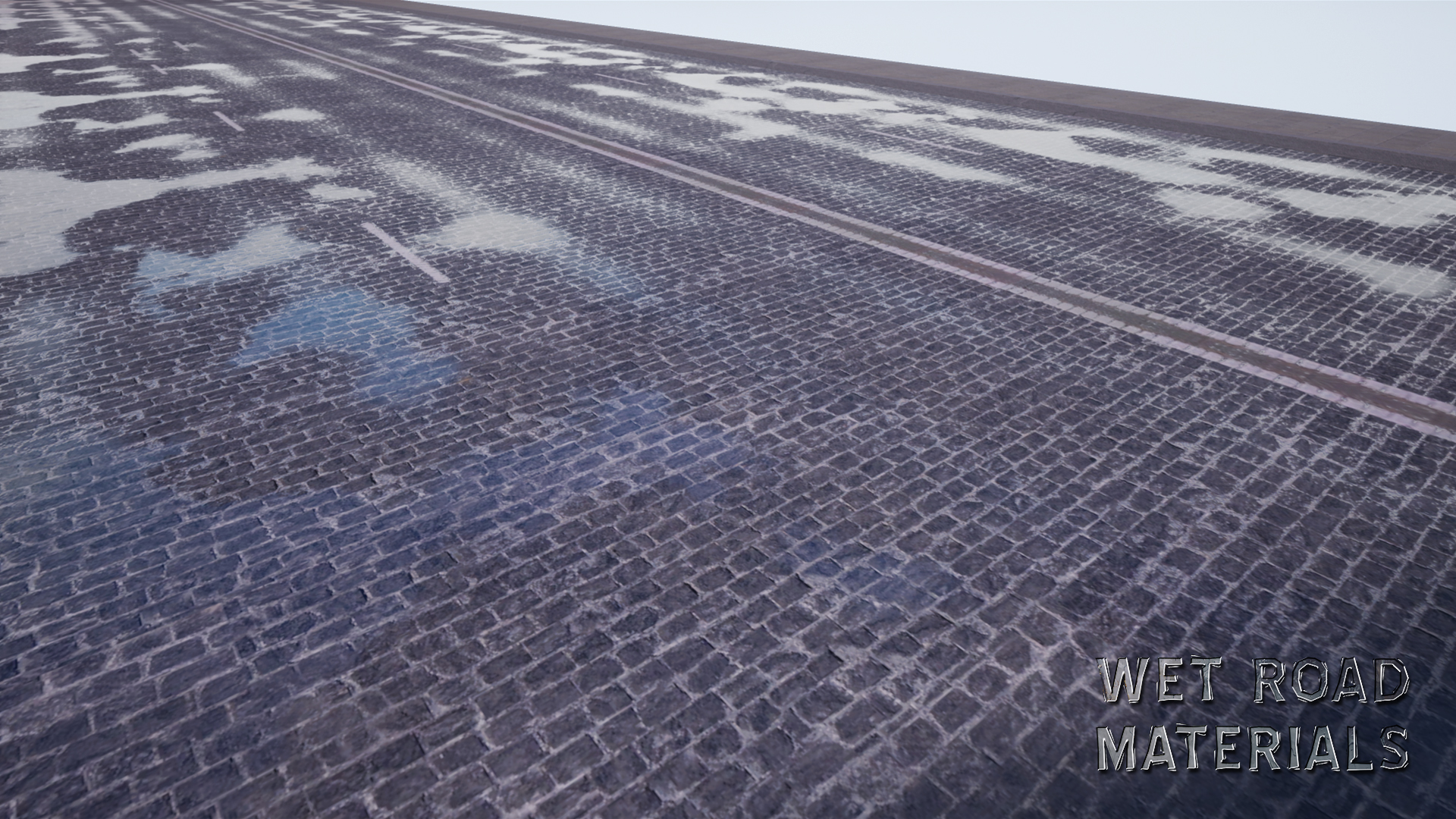 潮湿 路面 水潭 材质 公路 虚幻4 UE4 wet road materials插图3