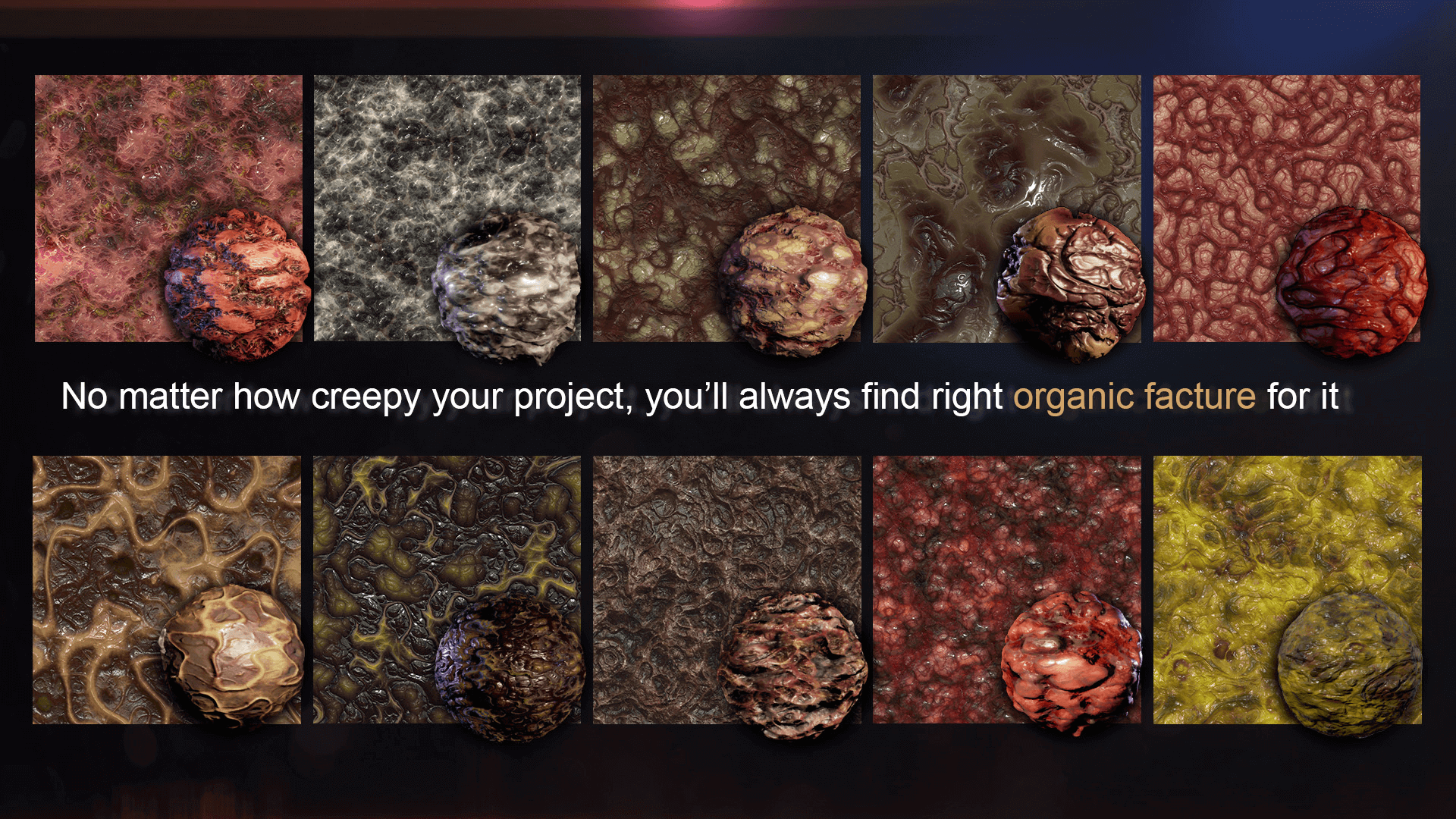 Creepy Organics 虚幻4 UE4 恶心 器官 肿瘤 变异 外星 材质插图3