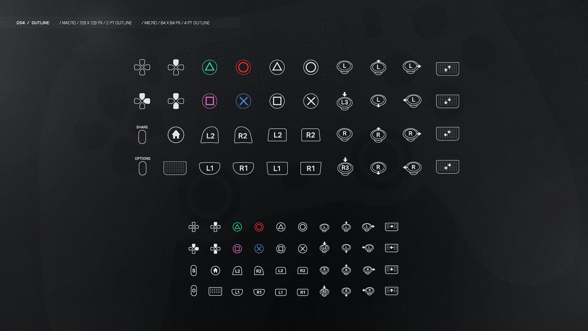 手柄键盘控制按键按钮图标 虚幻4 ue4 Controller Icon Pack V3插图1