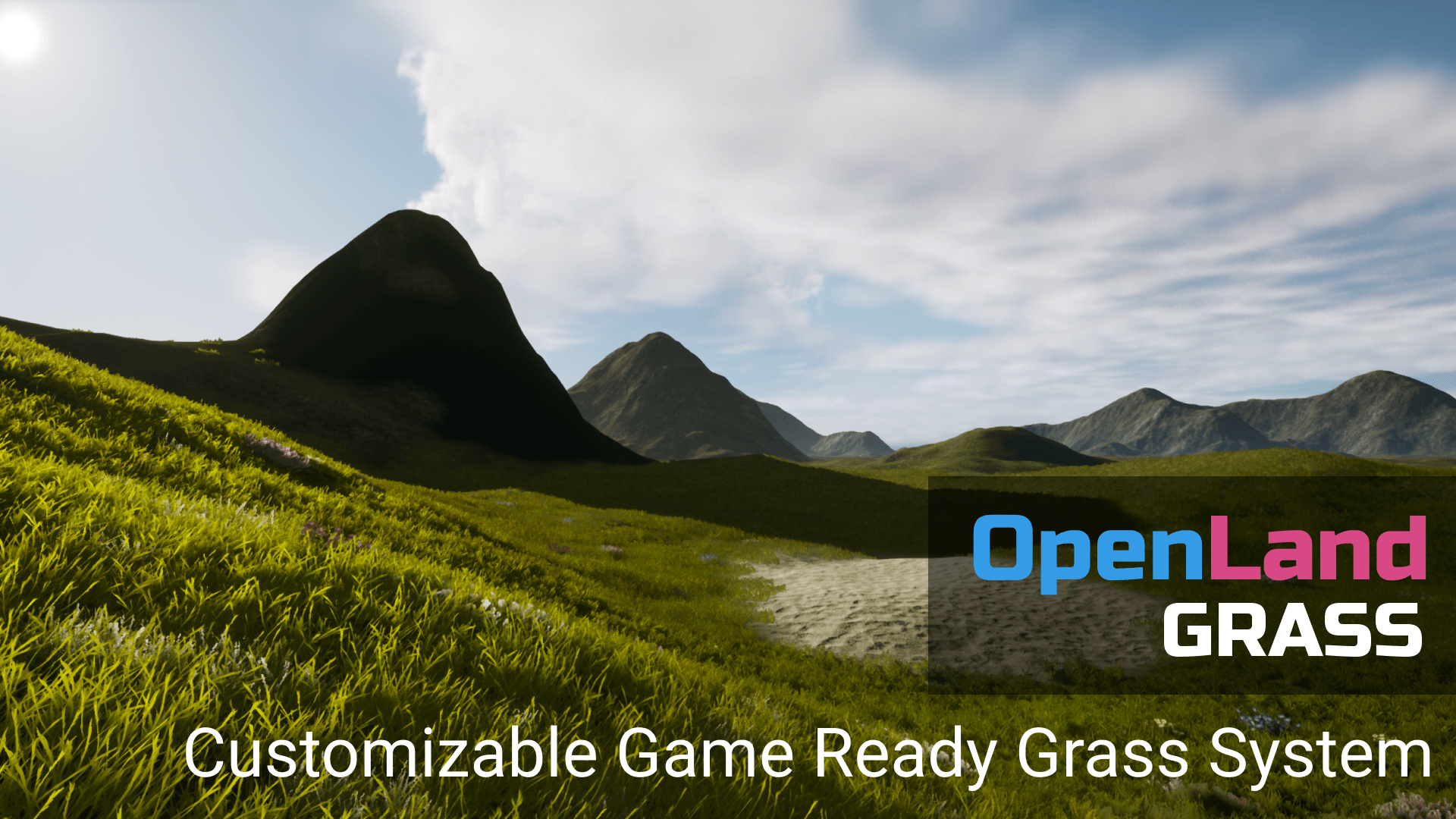 开放世界草地地被图案地形游戏材质 虚幻4 ue4 OpenLand Grass