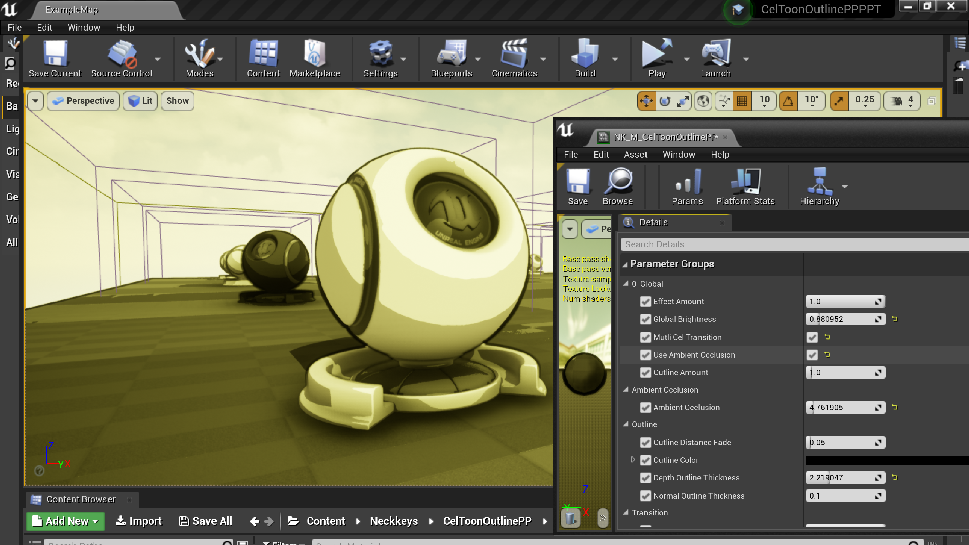 卡通素描动漫风格描边后处理材质 虚幻4 ue4 Cel Toon Outline插图4