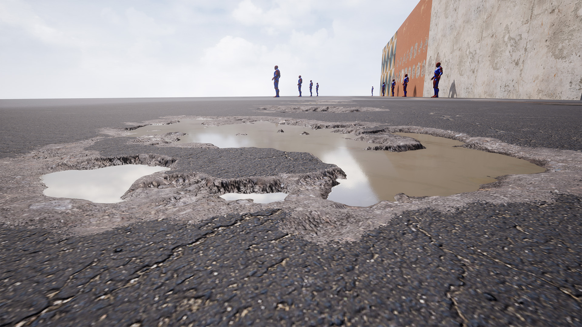 墙面道路损伤划痕污渍水潭贴花材质 虚幻4 ue4 Surface Decals插图15