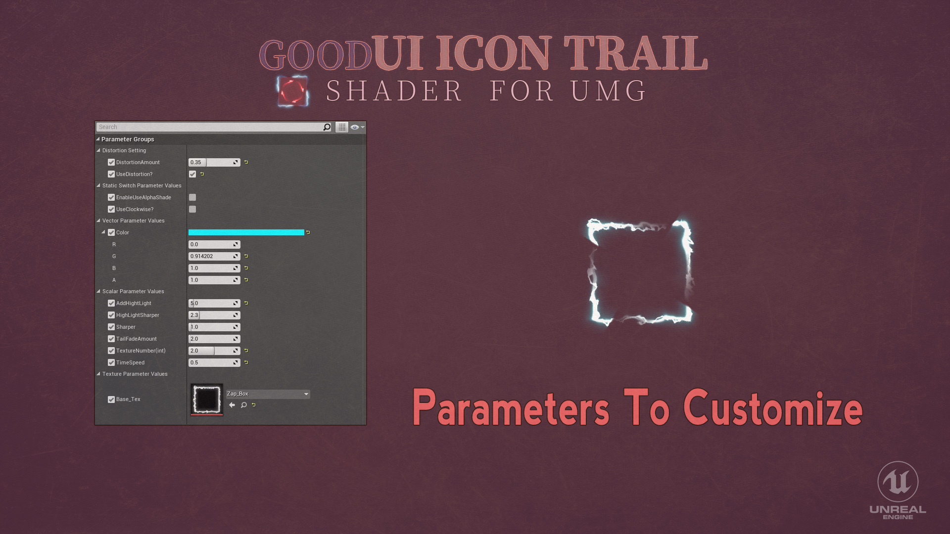 GOOD FX UI Icon Trail 虚幻4 UE4 UI 图标 按钮 特效 umg icon插图2