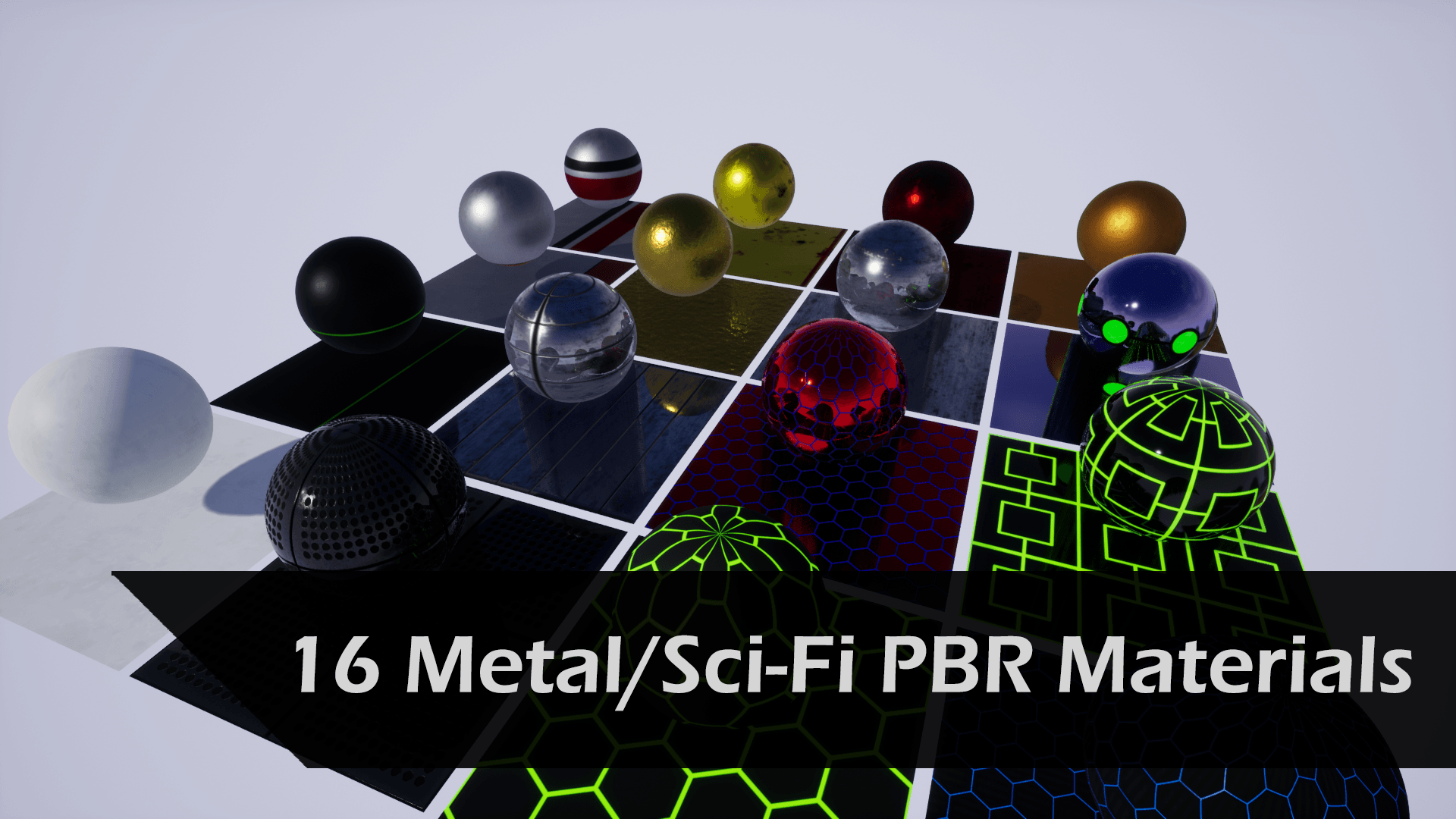 金属 科幻 地面 材质 虚幻4 UE4 Metal Sci Fi PBR Material Pack