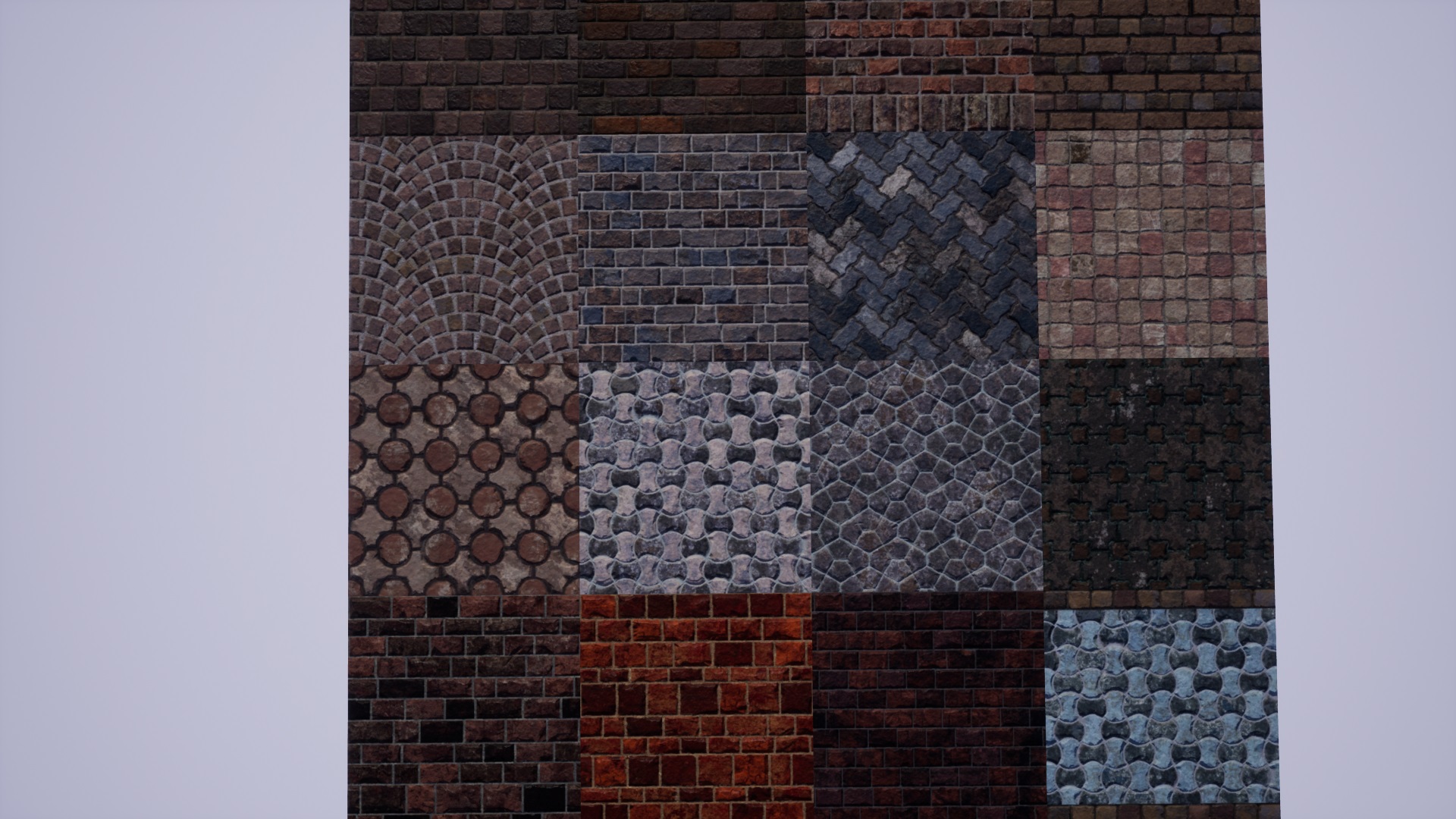 砖块广场人行道地面铺装材质 虚幻4 ue4 Brick Materials Vol.3