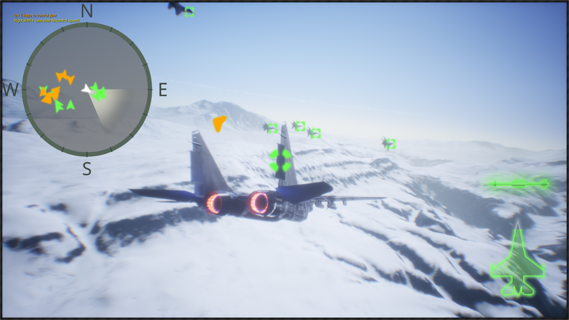 Aircraft war game with AI 虚幻4 UE4 空战 游戏 模板 AI 蓝图