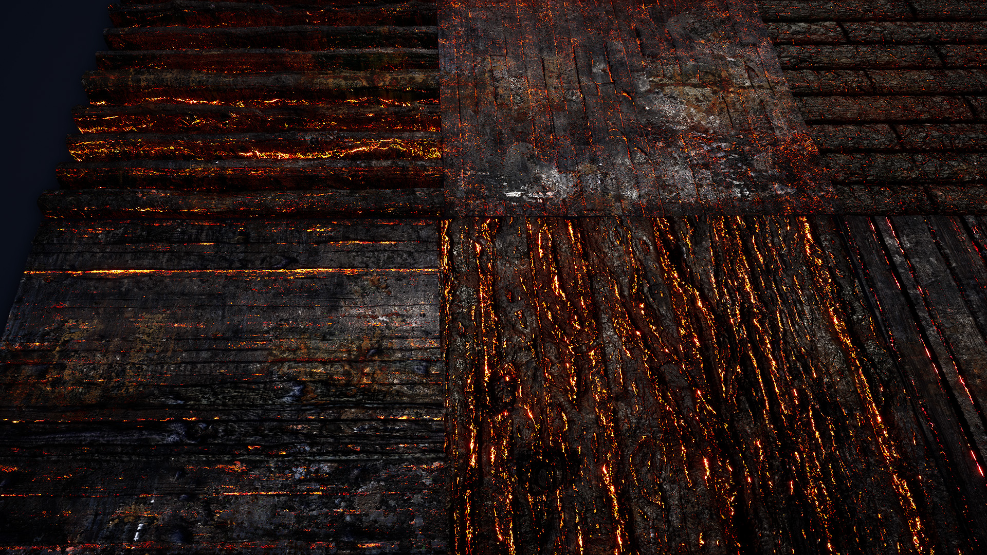 燃烧焦灼木板材质 虚幻ue4 12 Burning Wood Materials Animated插图4