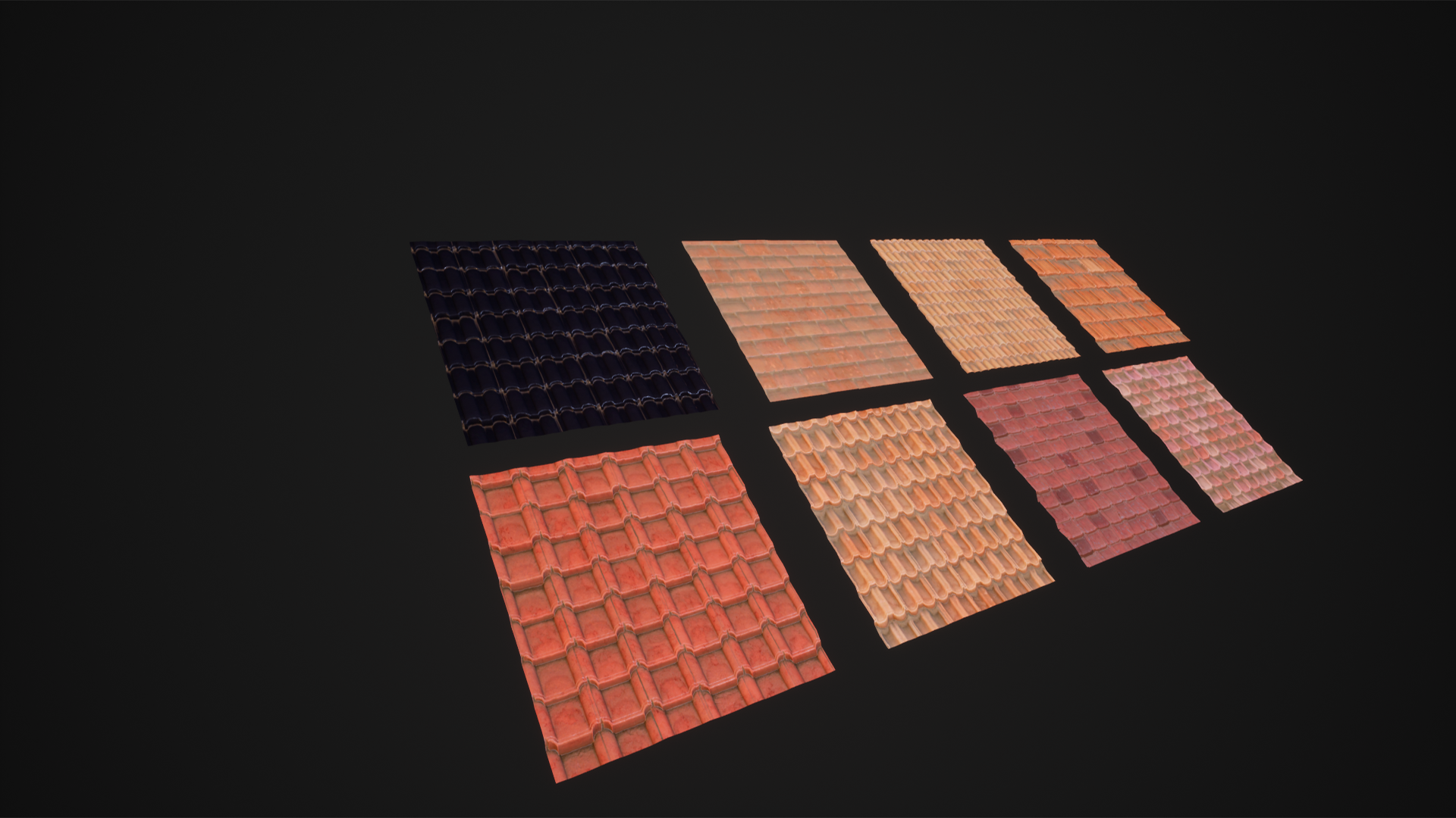 屋顶 铺装 平铺 材质 虚幻4 UE4 Roof Tiles Material Pack Vol 1插图3