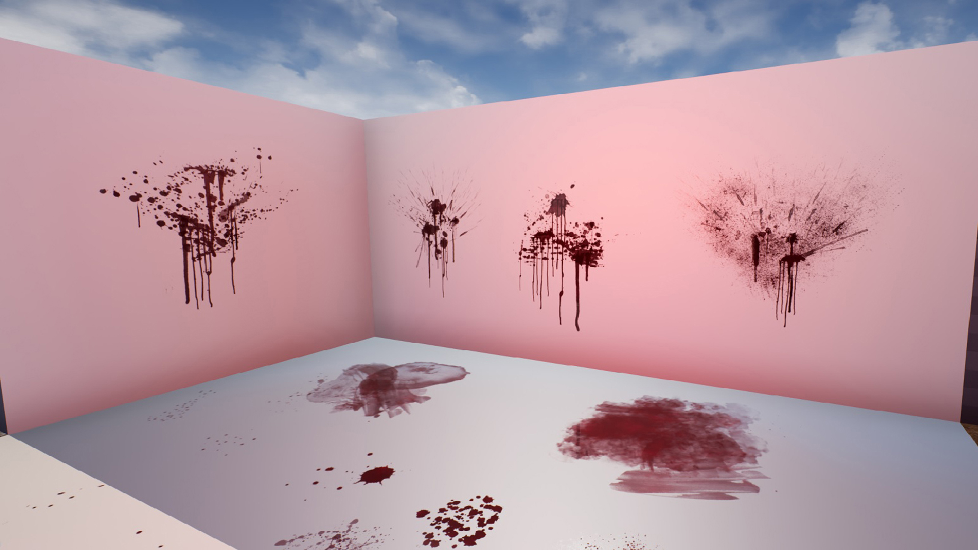 血渍 血印 脚印 贴花 材质 虚幻4 ue4 Blood Customizable 4K