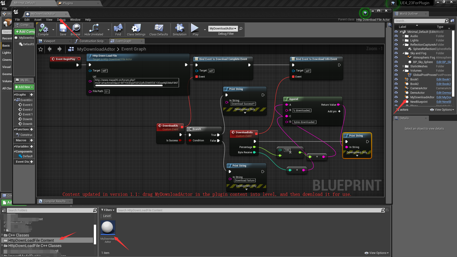 超文本 线程 下载器 插件 虚幻4 UE4 HttpDownloaderPlugin 425插图2