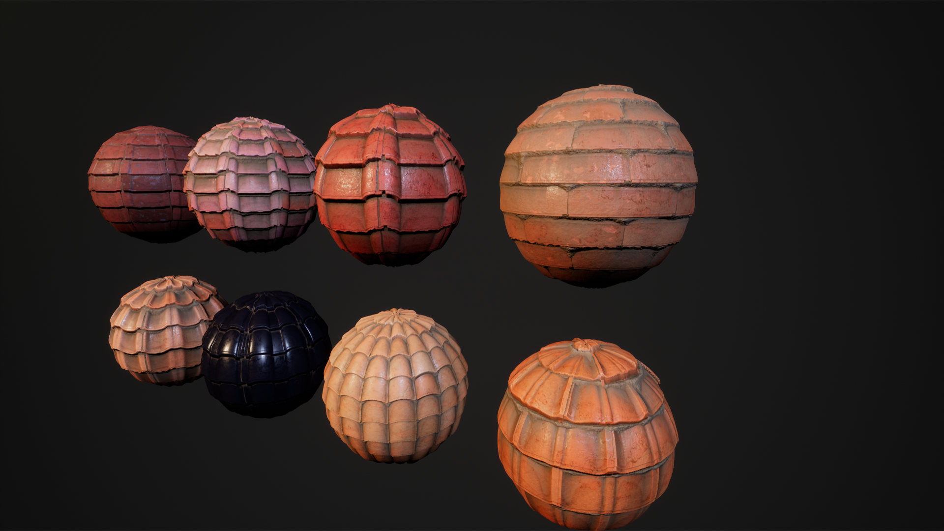 屋顶 铺装 平铺 材质 虚幻4 UE4 Roof Tiles Material Pack Vol 1插图1