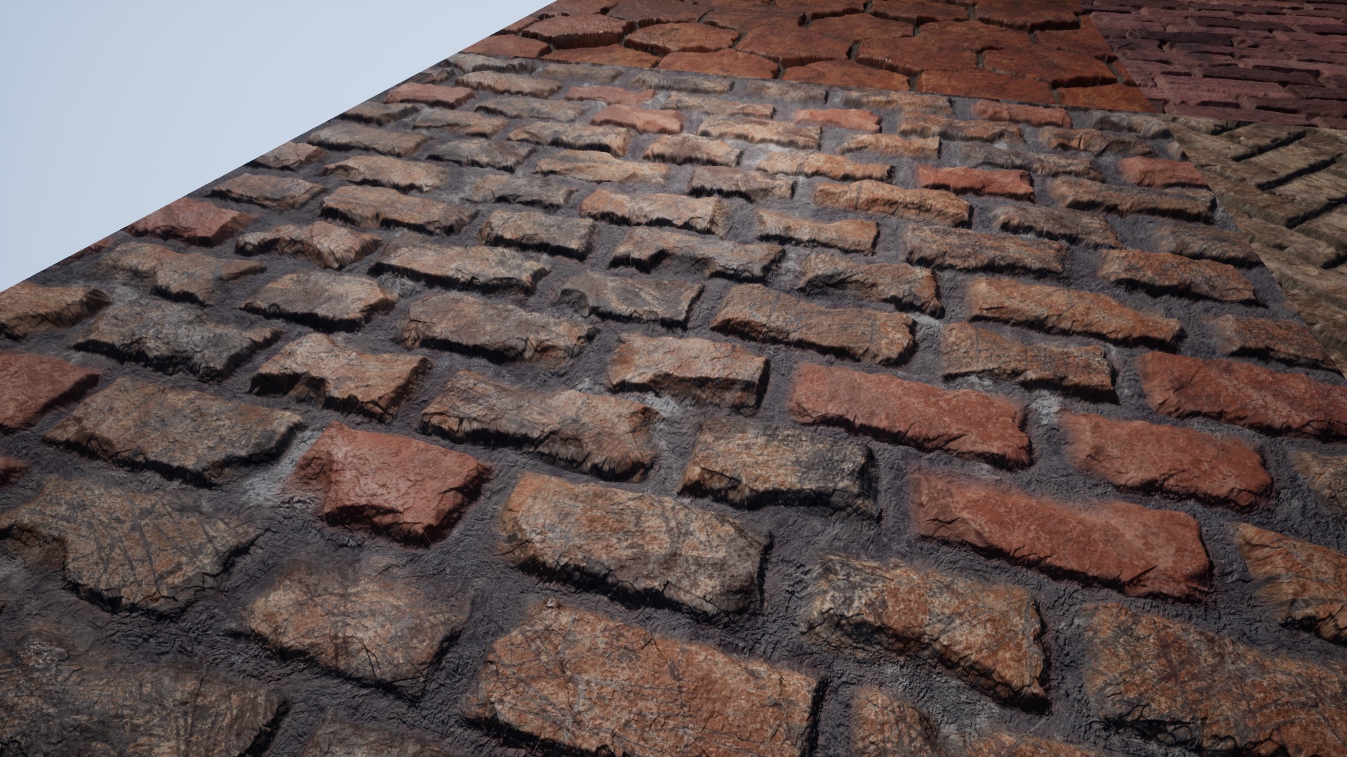 Parallax Occlusion Brick 虚幻4 UE4 道路 乡村 砖路 铺装 材质