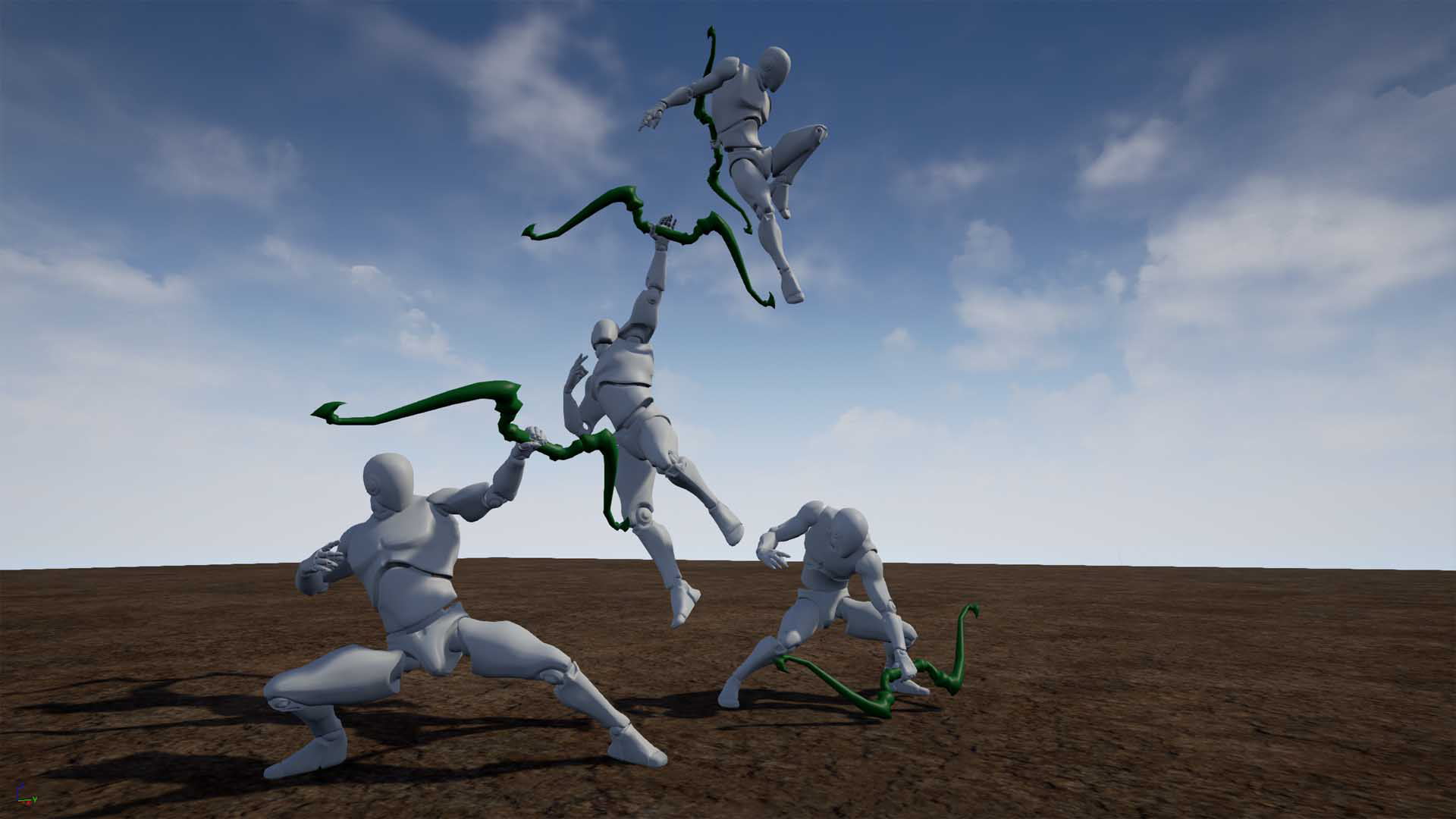 Dynamic Archer Set 虚幻4 UE4 弓箭手 拉弓 射箭 动画 重定向插图7