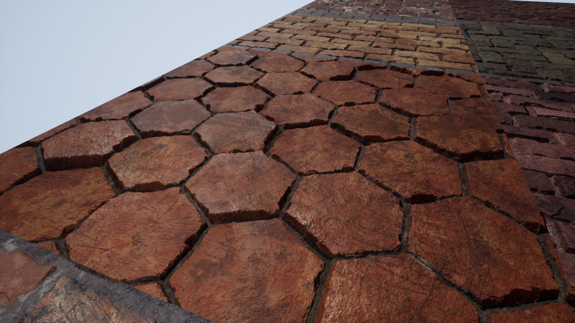 Parallax Occlusion Brick 虚幻4 UE4 道路 乡村 砖路 铺装 材质插图3