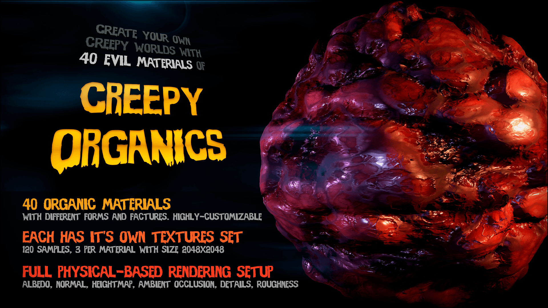 Creepy Organics 虚幻4 UE4 恶心 器官 肿瘤 变异 外星 材质