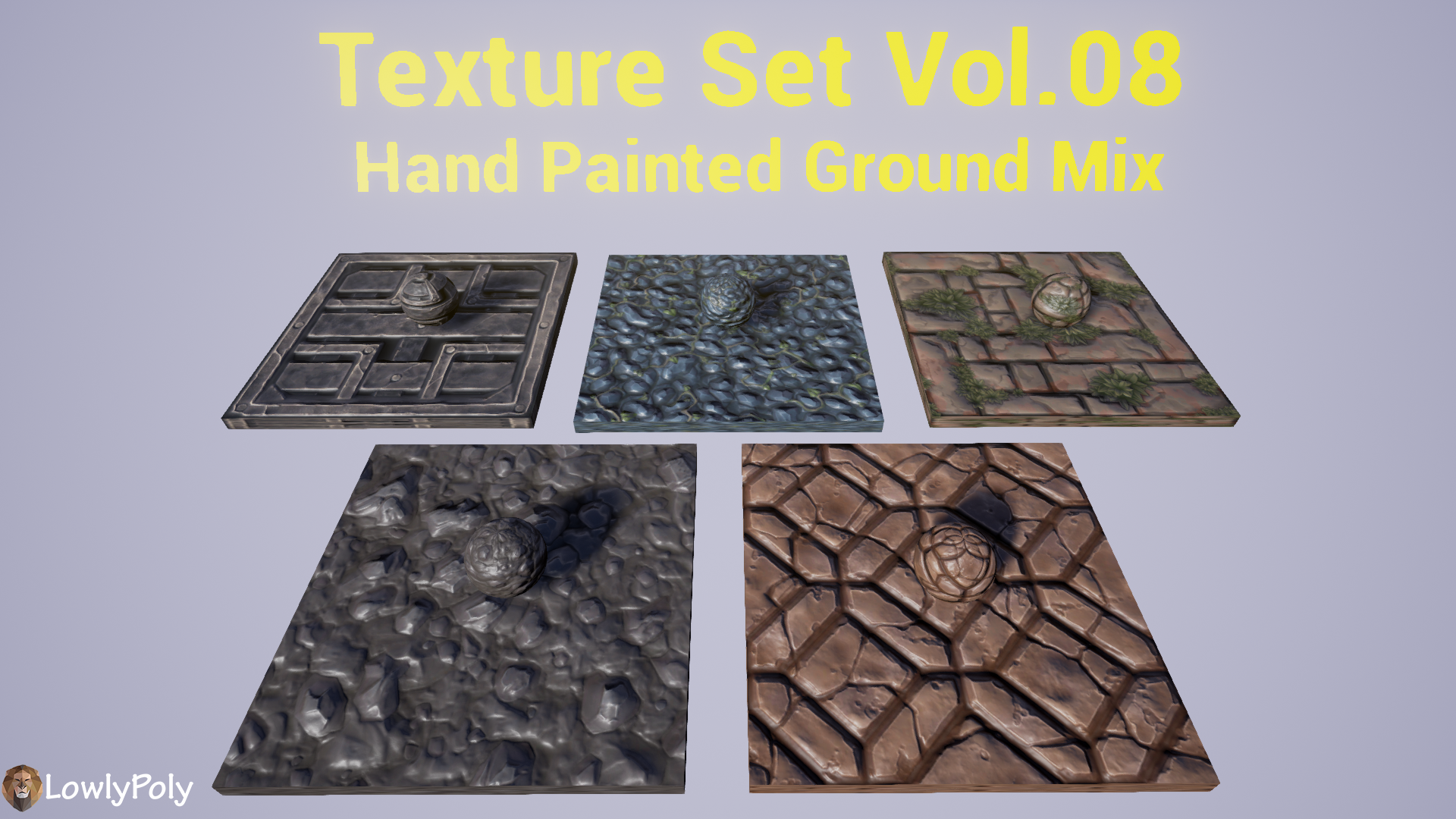 二次元卡通手绘道路铺装游戏材质 虚幻4 ue4 Stone Tile Vol.8