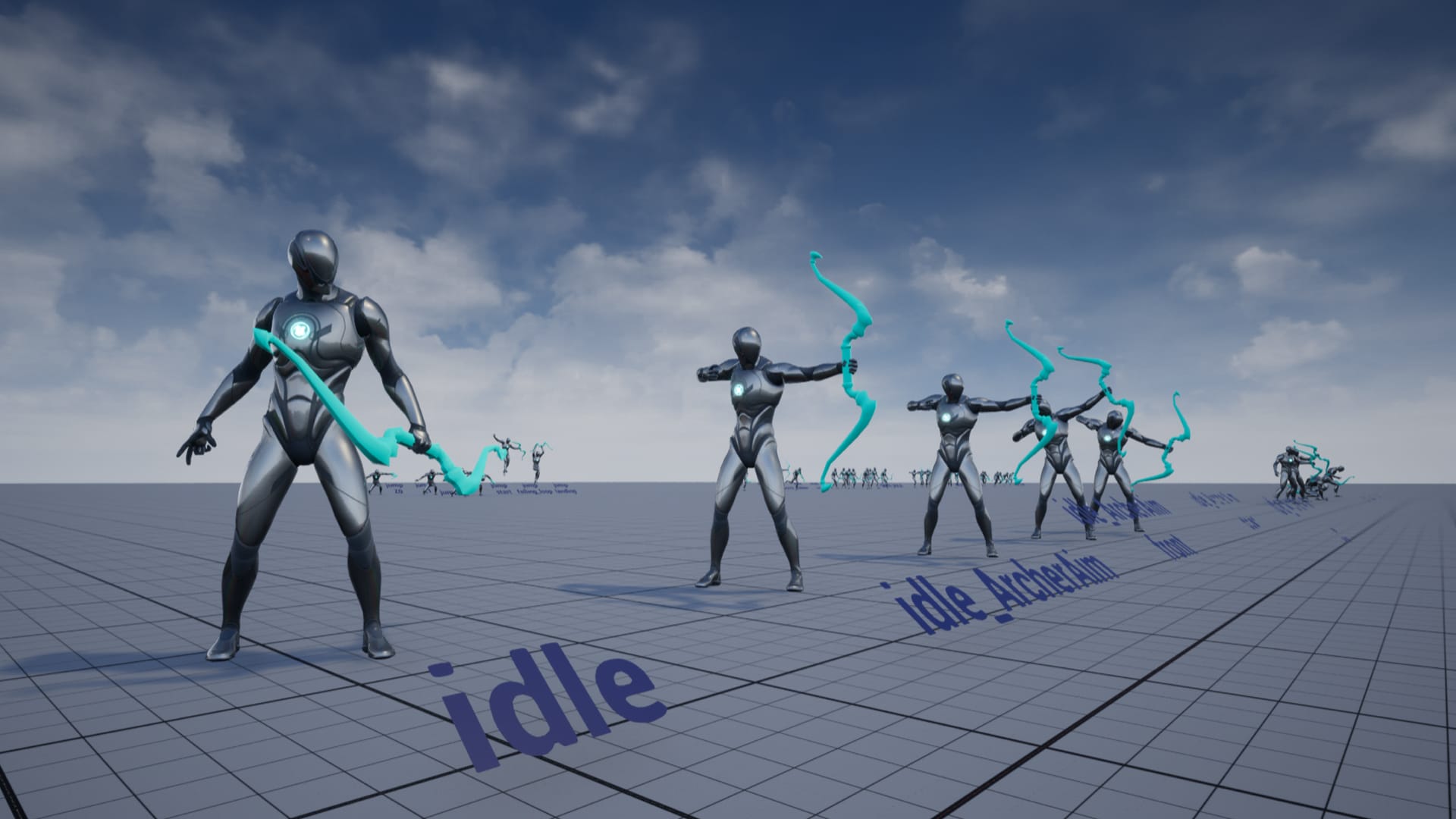 Dynamic Archer Set 虚幻4 UE4 弓箭手 拉弓 射箭 动画 重定向插图3