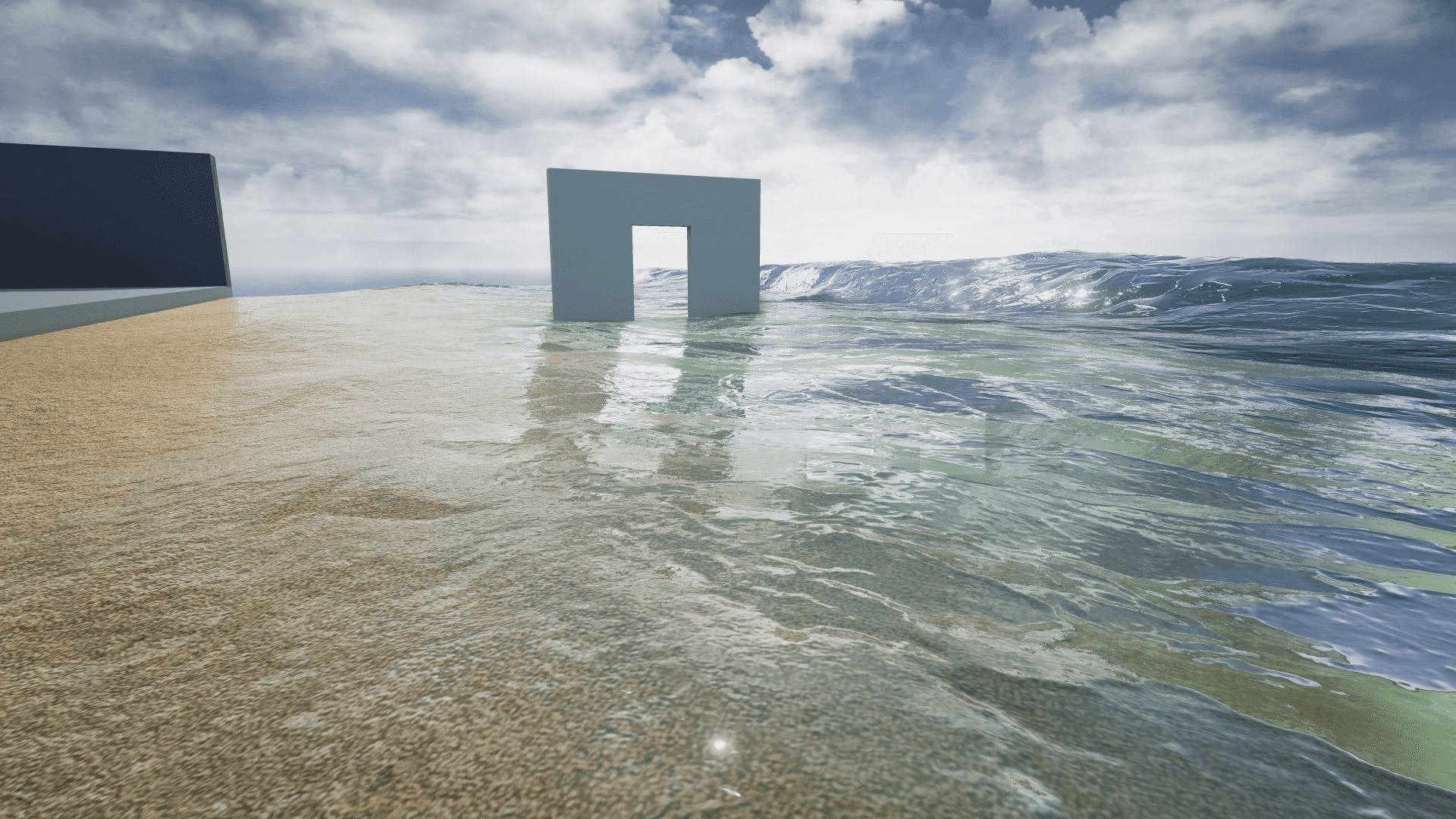 海边水面波浪潮水沙滩过渡游戏材质 虚幻4 ue4 Water