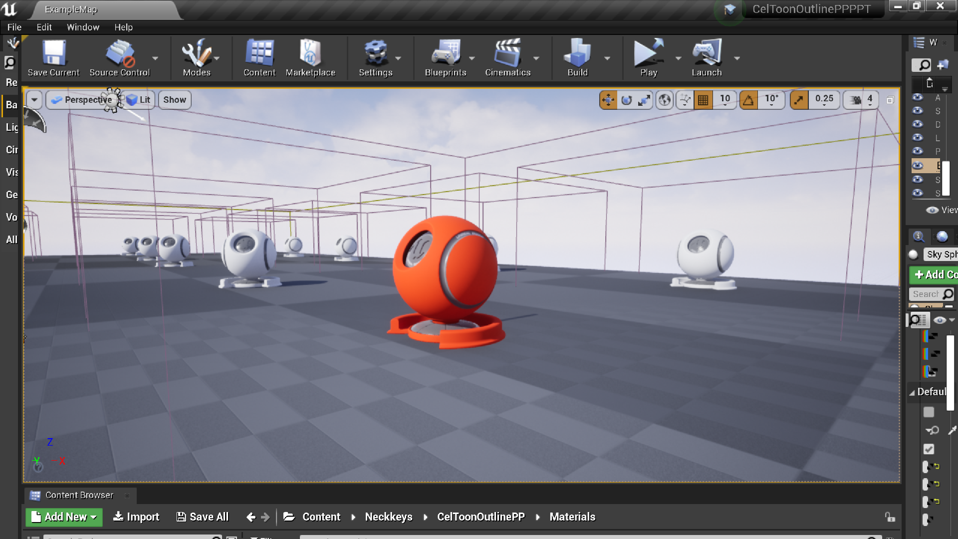 卡通素描动漫风格描边后处理材质 虚幻4 ue4 Cel Toon Outline插图7
