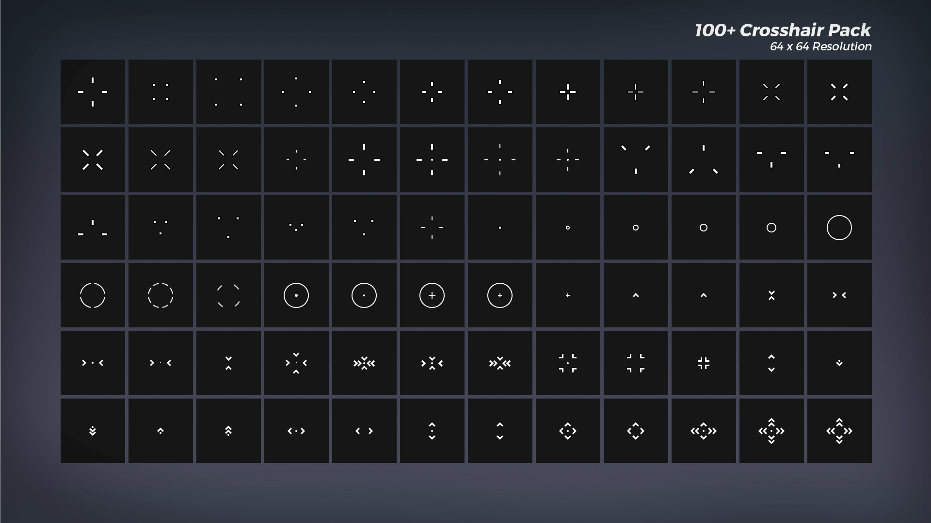 准星 瞄准 狙击 纹理 材质 虚幻4 UE4 100 Crosshairs Pack