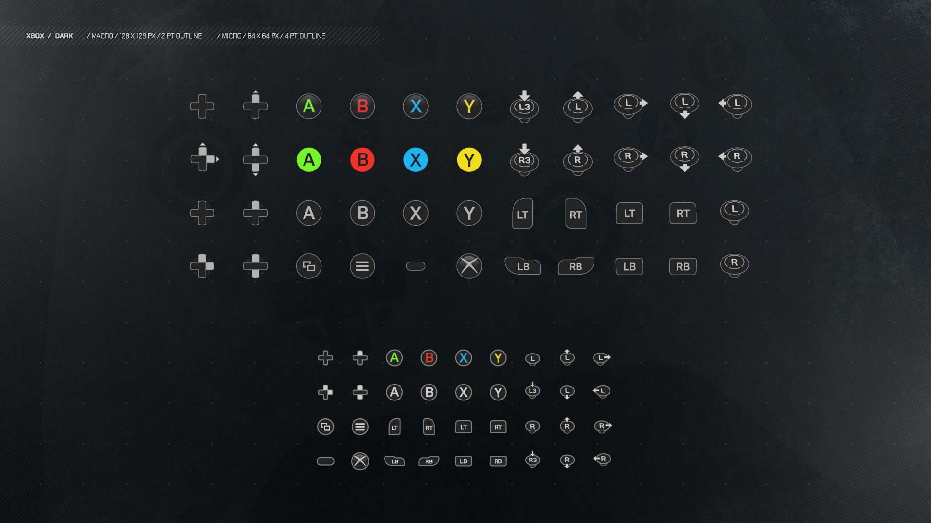 手柄键盘控制按键按钮图标 虚幻4 ue4 Controller Icon Pack V3插图4