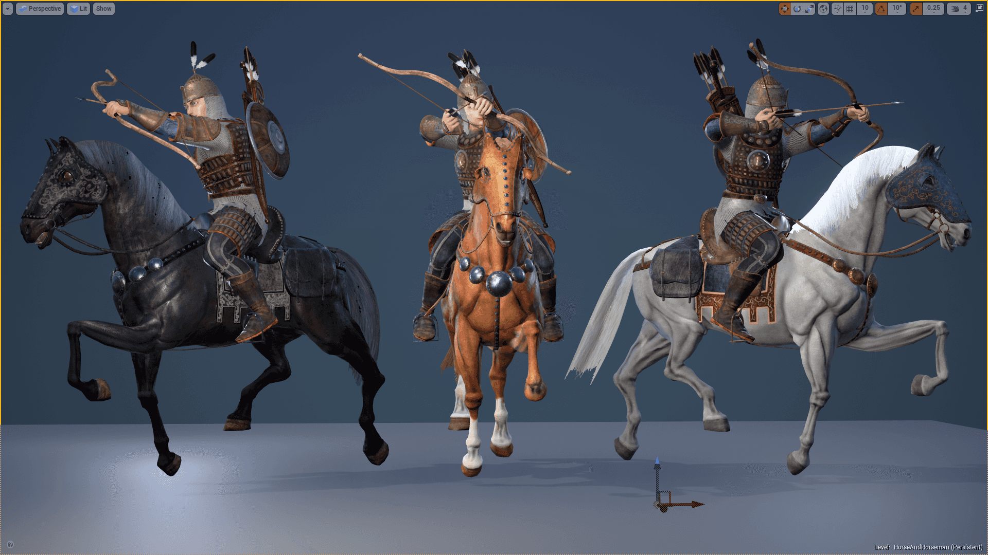 Adam Horseman Archer 虚幻4 UE4 古代 骑兵 骑射手 角色 动画插图1