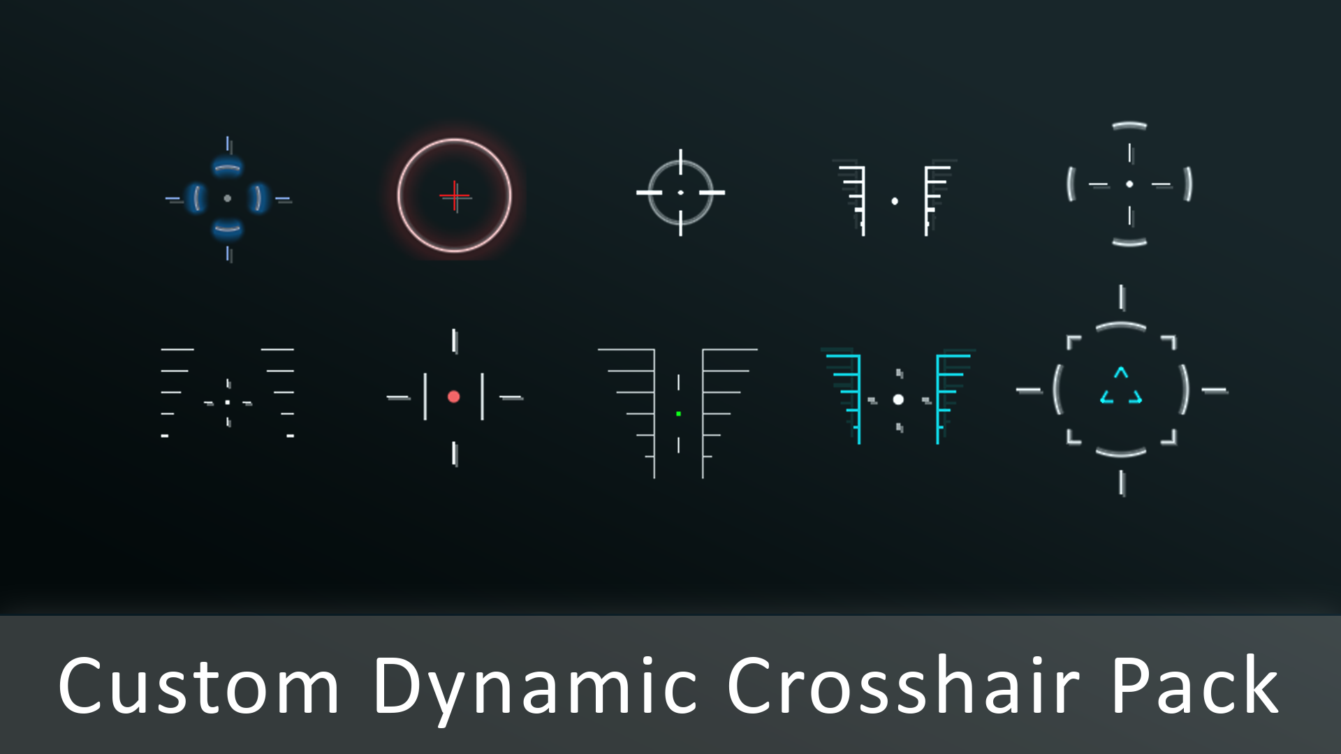 动态 准星 瞄准 材质 虚幻4 UE4 Custom Dynamic Crosshair Pack