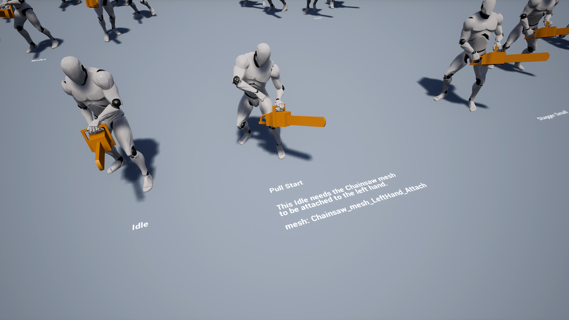 电锯链锯杀人魔攻击移动动画重定向 虚幻4 ue4 Chainsaw Attacks