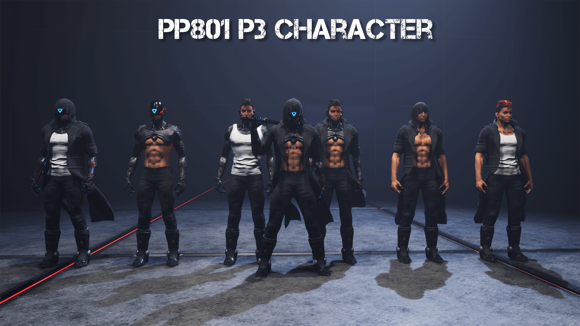 PP801 Character P3 虚幻4 UE4 赛博朋克 男性 战士 英雄 角色