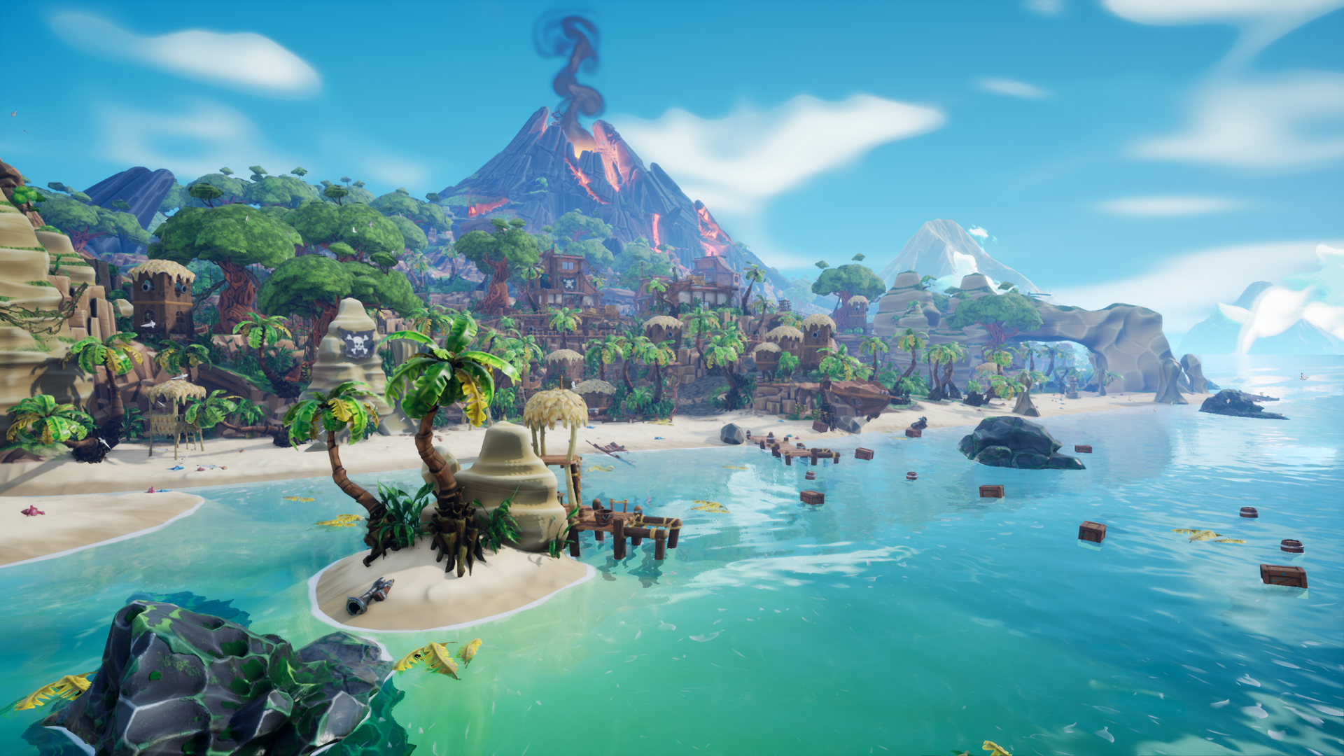 卡通 海盗 基地 岛屿 火山 场景 环境 虚幻4 UE4 Pirate Island