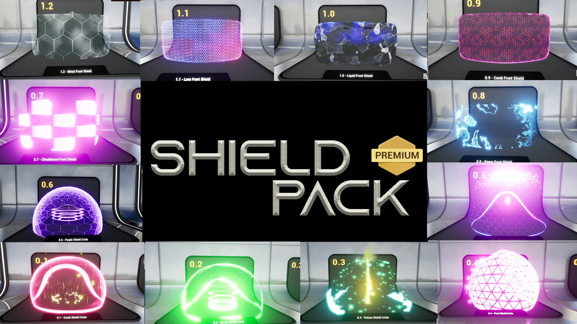 尼瓜能量屏障防御护盾特效 虚幻4 ue4 Shield Pack -Niagara VFX