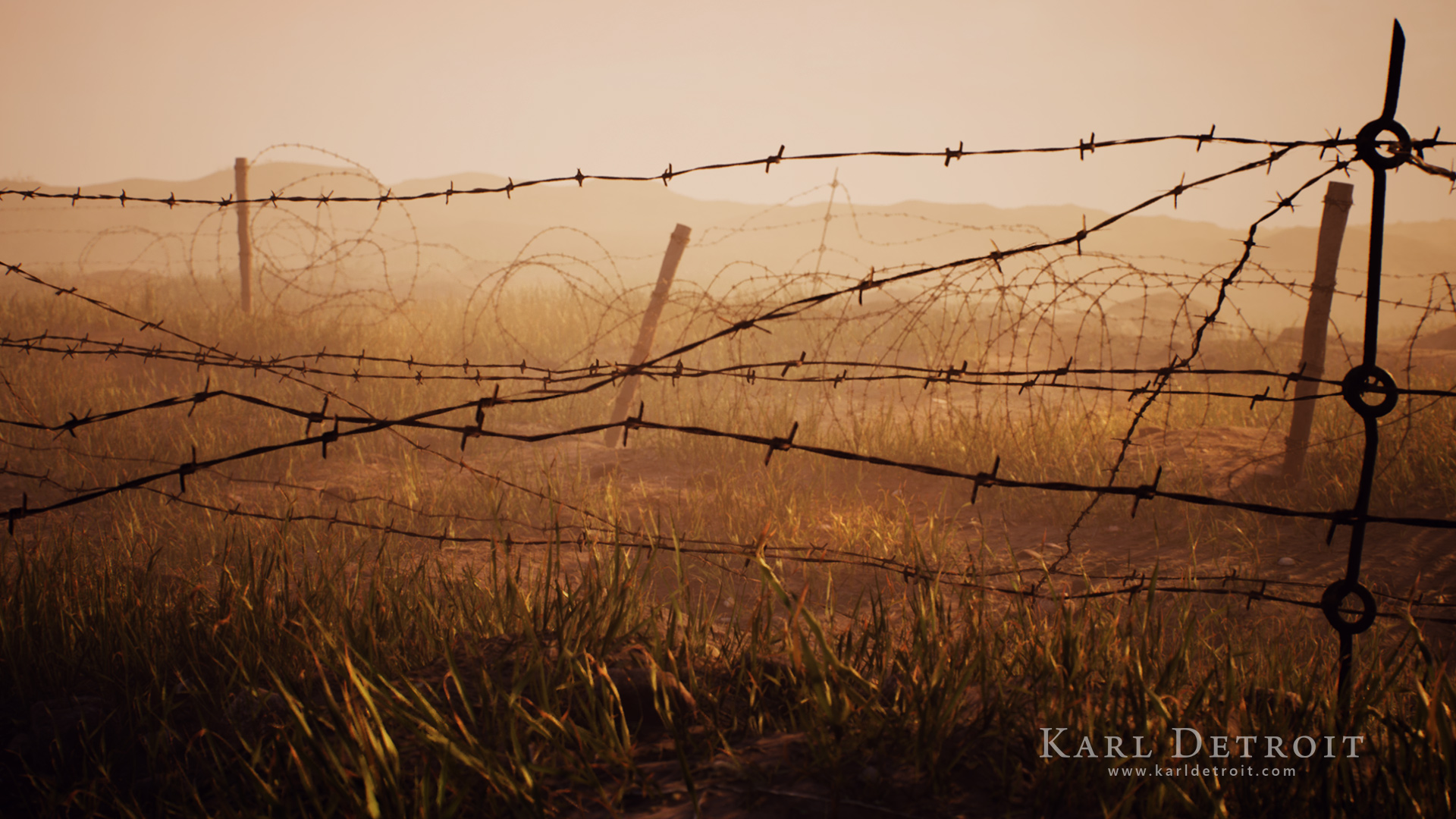 Barbed Wire Spline Tool 虚幻4 UE4 铁丝网 战场 样条线 生成插图2