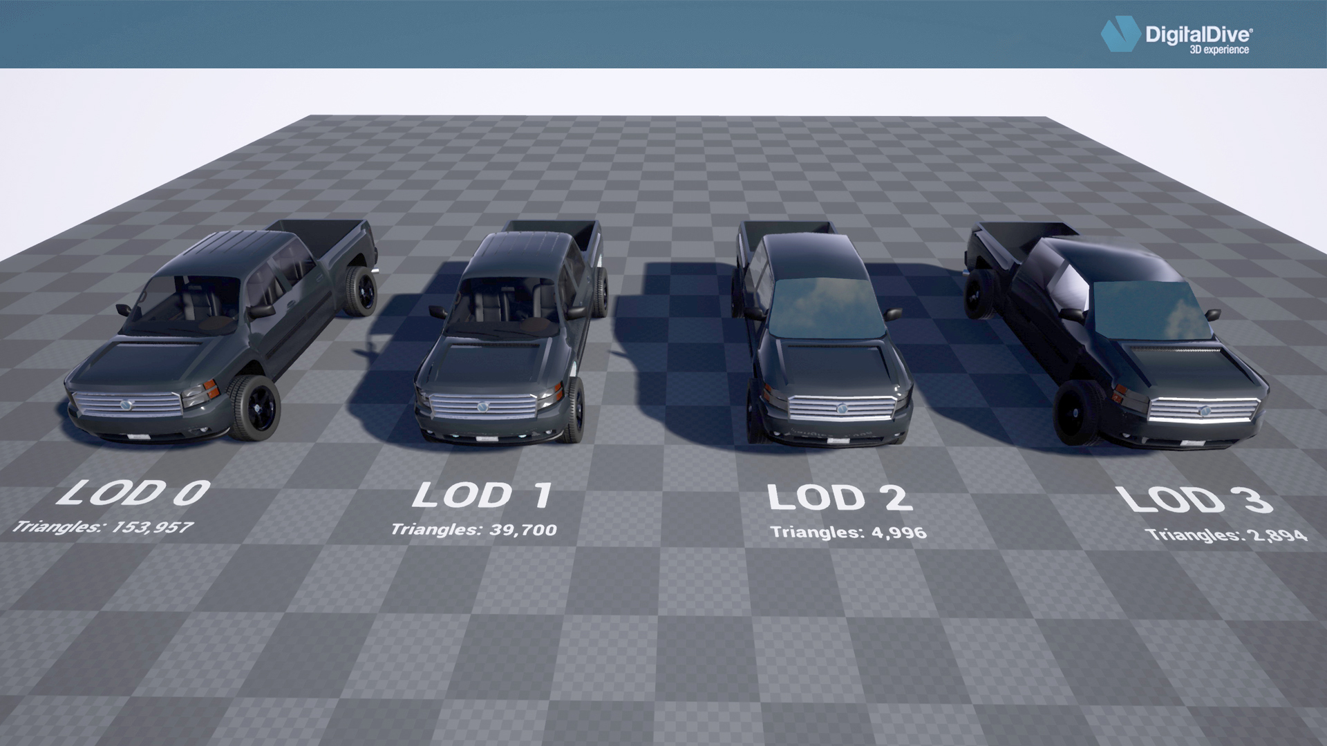 越野卡车驾驶蓝图 虚幻4 ue4 Drivable Cars Pick Up Truck 3D Assets and Blueprints 426插图9