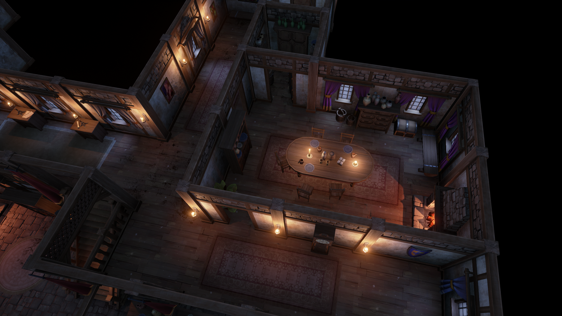 Top-Down Interiors 虚幻4 UE4 上帝视角 中世纪 室内 场景 素材插图2