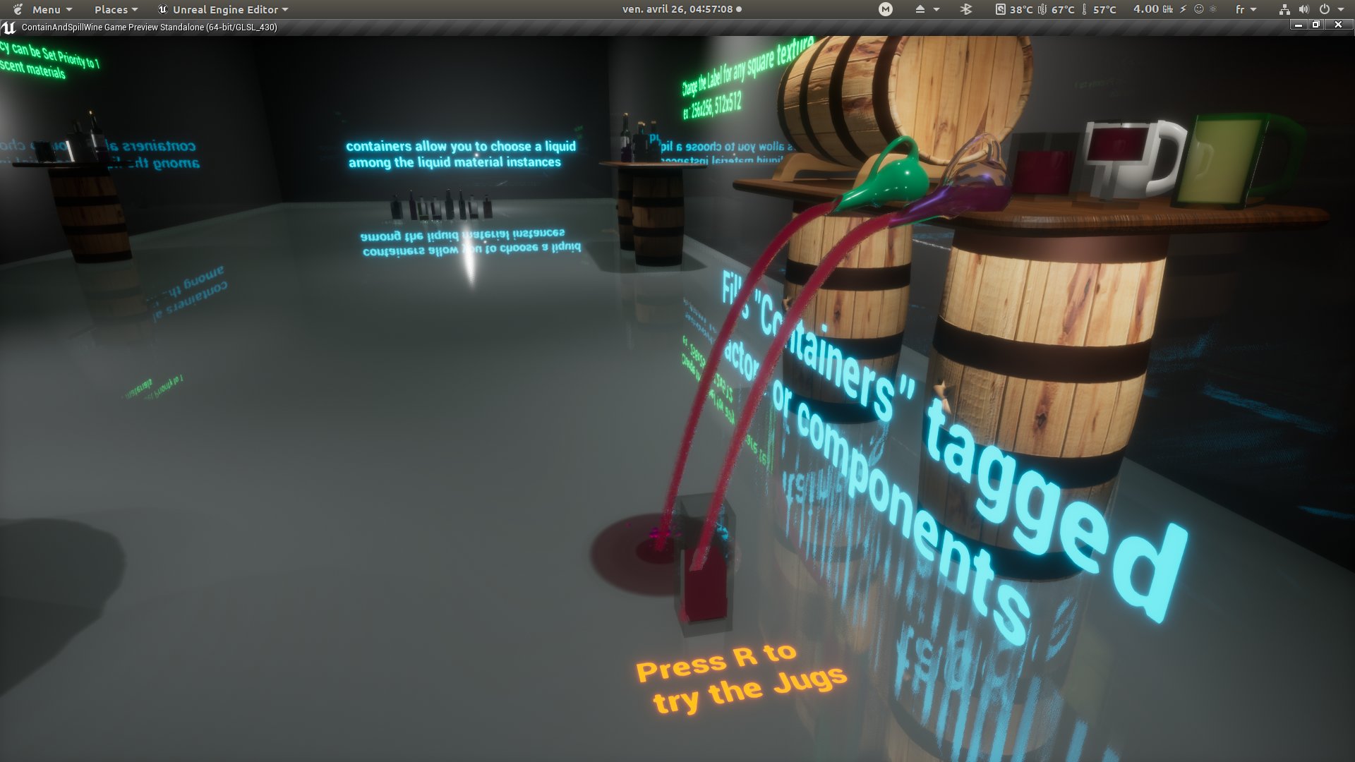 液体倾倒泼洒物理模拟蓝图 虚幻4 ue4 Contain and Spill Wine插图2