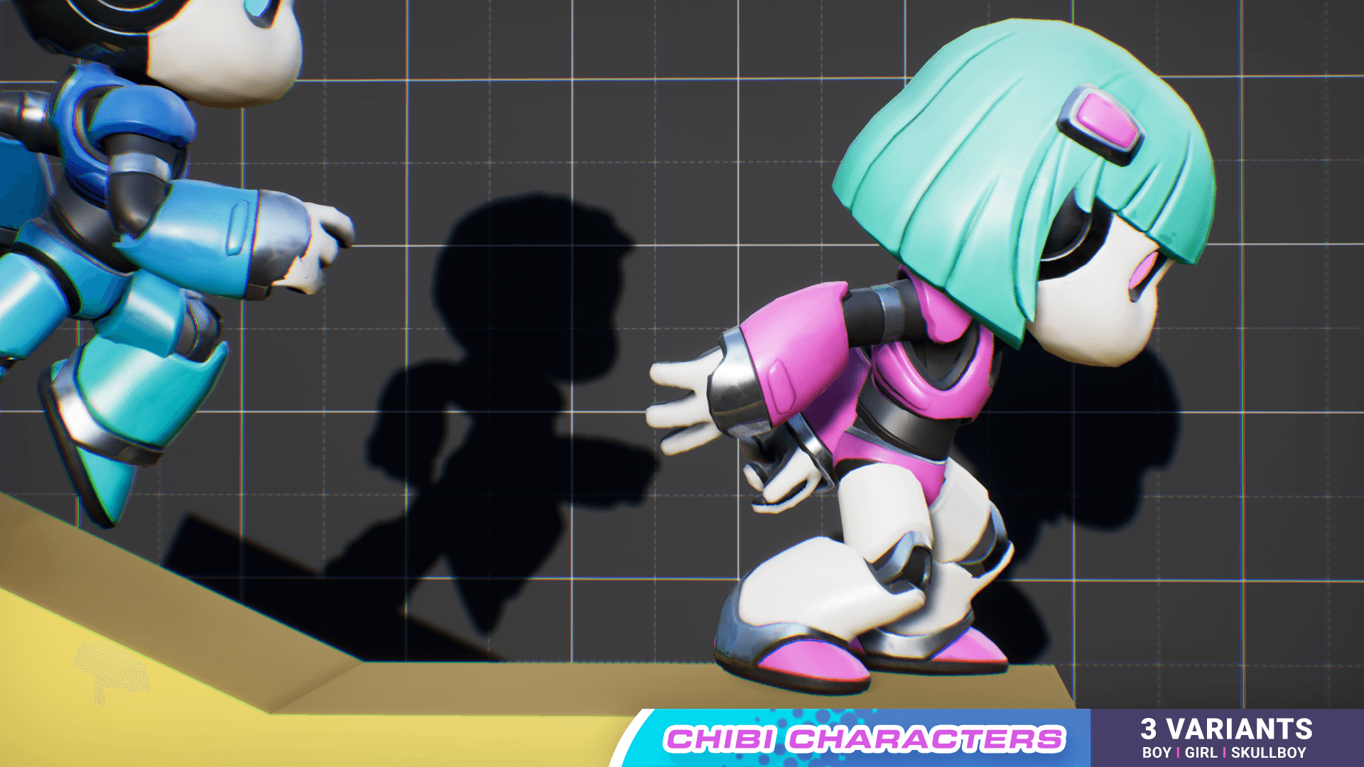 Chibi Characters 虚幻4 UE4 洛克人 卡通 角色 动作