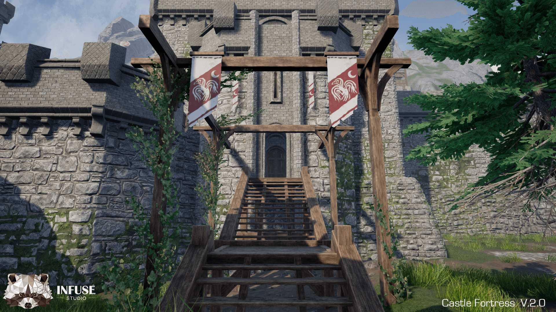 Castle Fortress 虚幻4 UE4 城堡 要塞 游戏引擎 场景 素材包