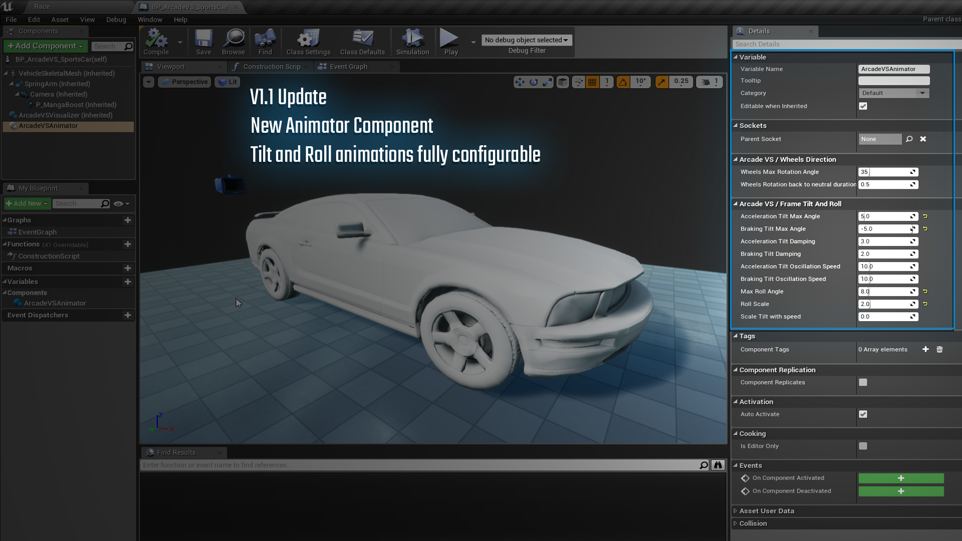 车辆载具设置创建系统蓝图 虚幻4 ue4 Arcade Vehicle System 425插图7
